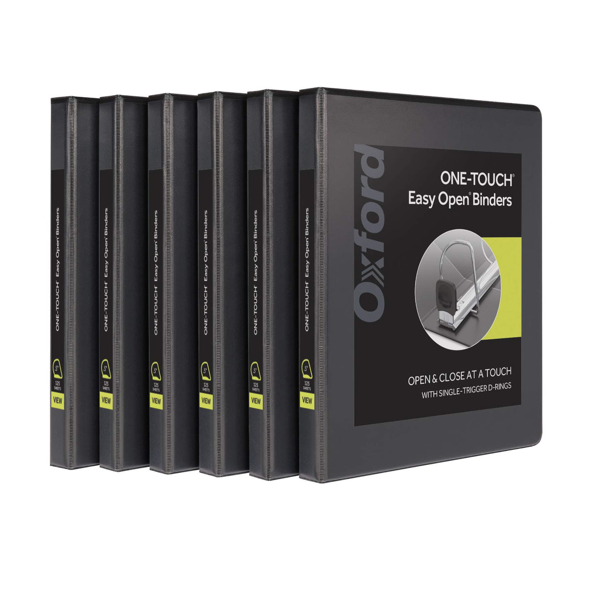 Oxford 3 Ring Binders, 0.5 inch ONE-Touch Easy Open D Rings, Durable Binders for School and Office