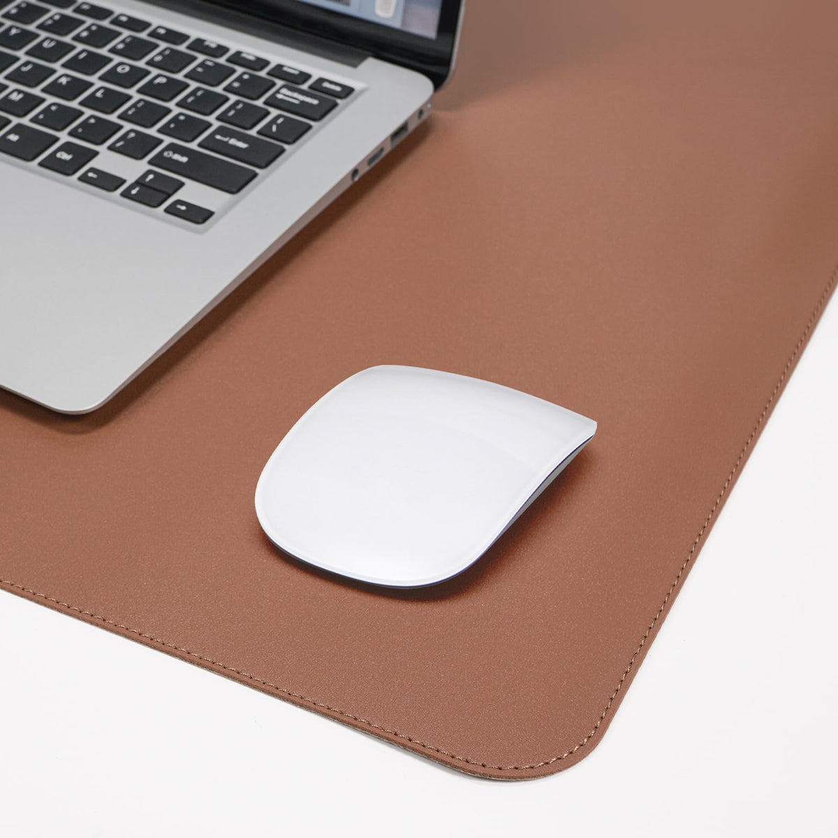 AFIING Leather Desk Pad Protector, Large Desk Mat with Natural Cork & PU Leather, Mouse Pad