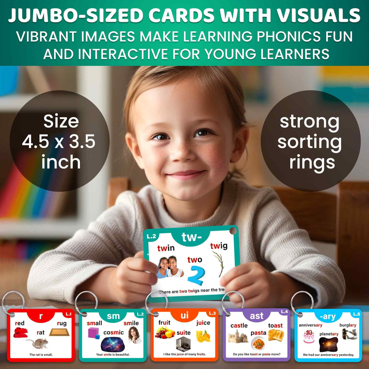 ABC Learning Flash Cards for Toddlers 3-5 - Flash Cards for Kids Ages 4-8