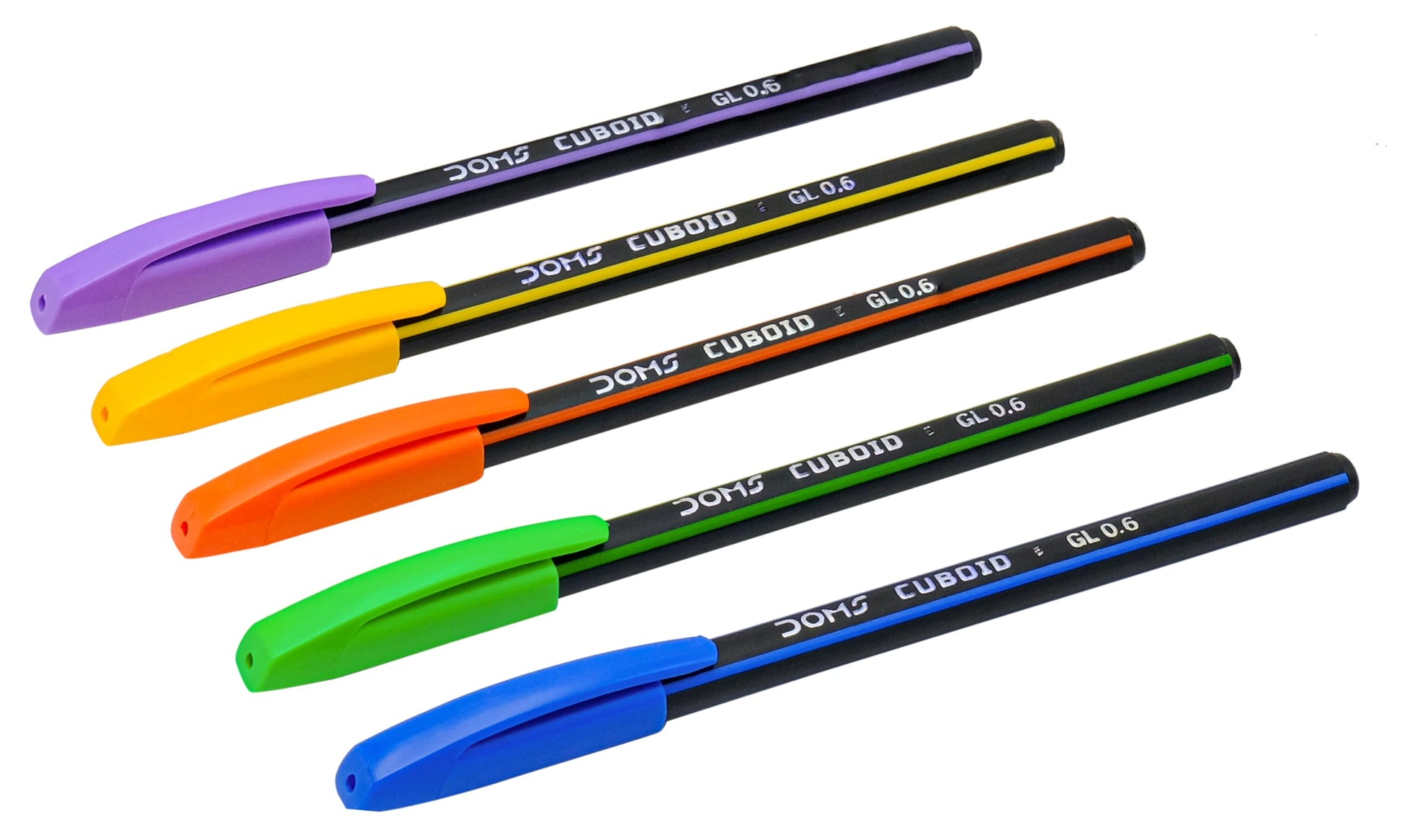Doms Cuboid 0.6 mm Ball Pen Jar Pack | Square Shaped For Strong & Better Grip | Lightweight &