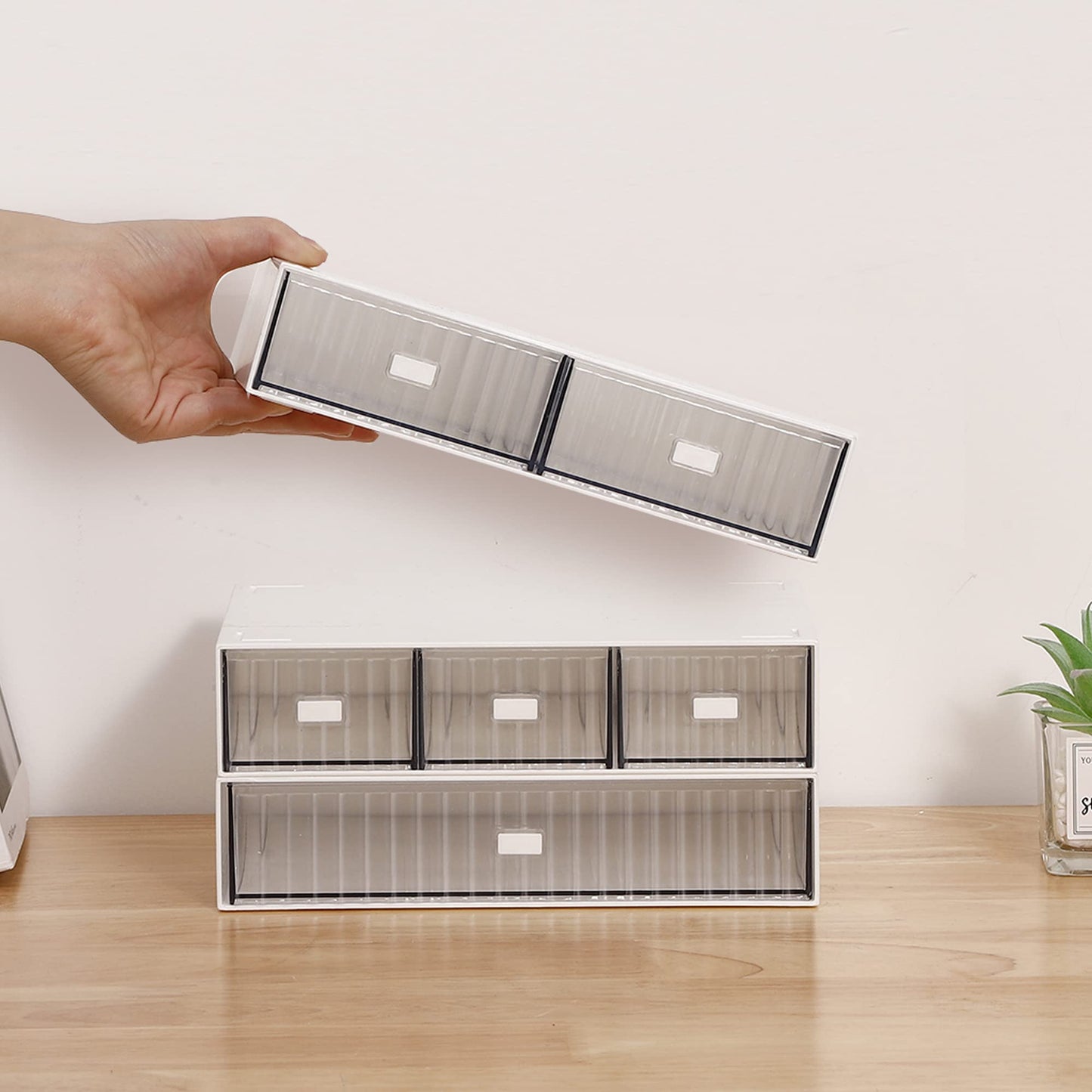 Ykpoqir Desk Organizer Stackable Storage with 6 Drawers Stackable Drawers for Desk Storage, Makeup