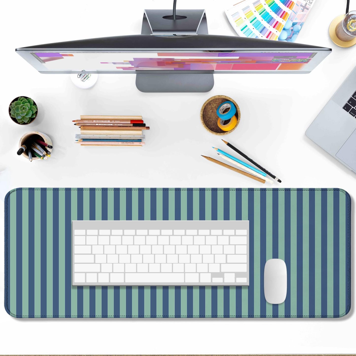 AYKDTFN Stripe Large Mouse Pad, Extended Desk Mat for Gaming, Office & Home
