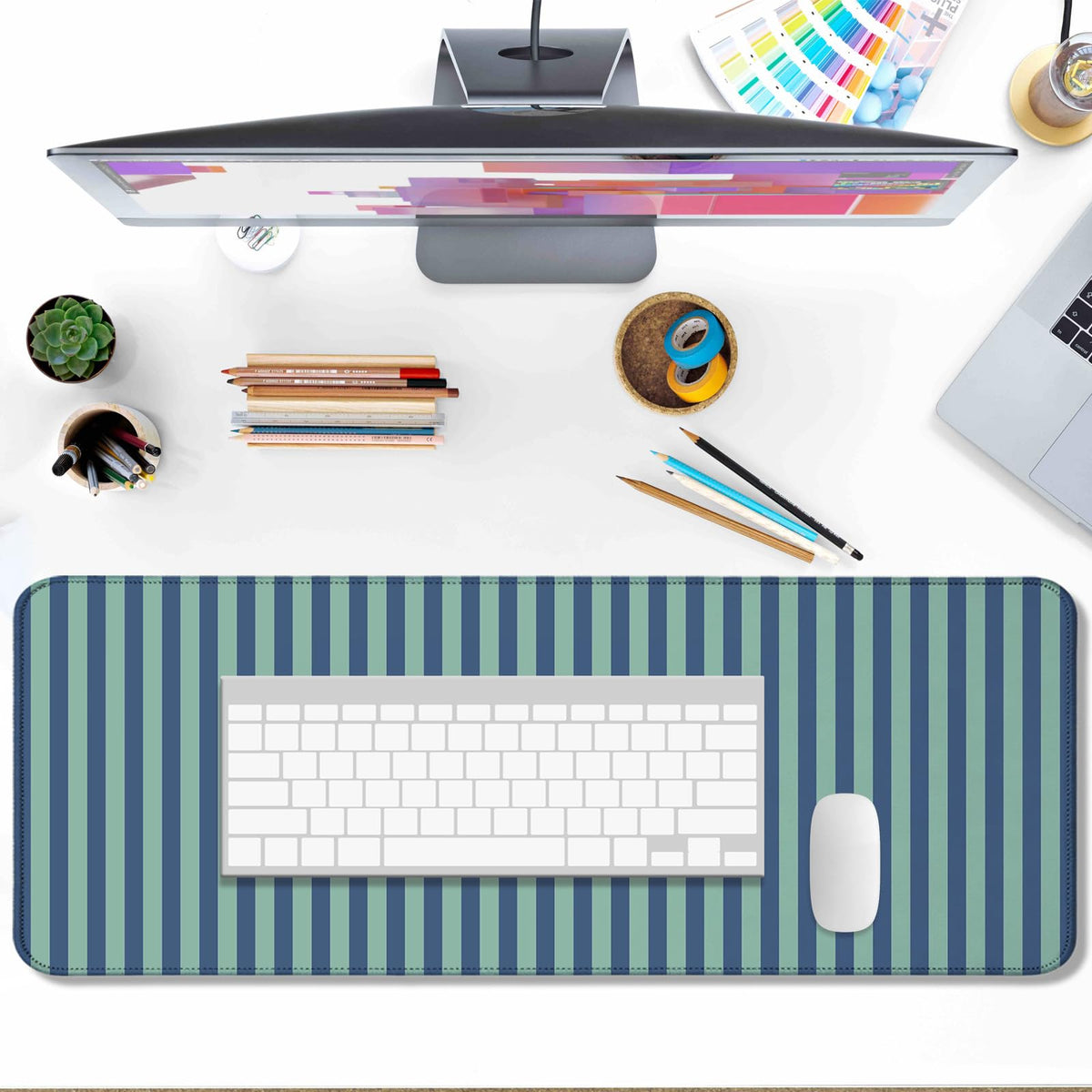 AYKDTFN Stripe Large Mouse Pad, Extended Desk Mat for Gaming, Office & Home