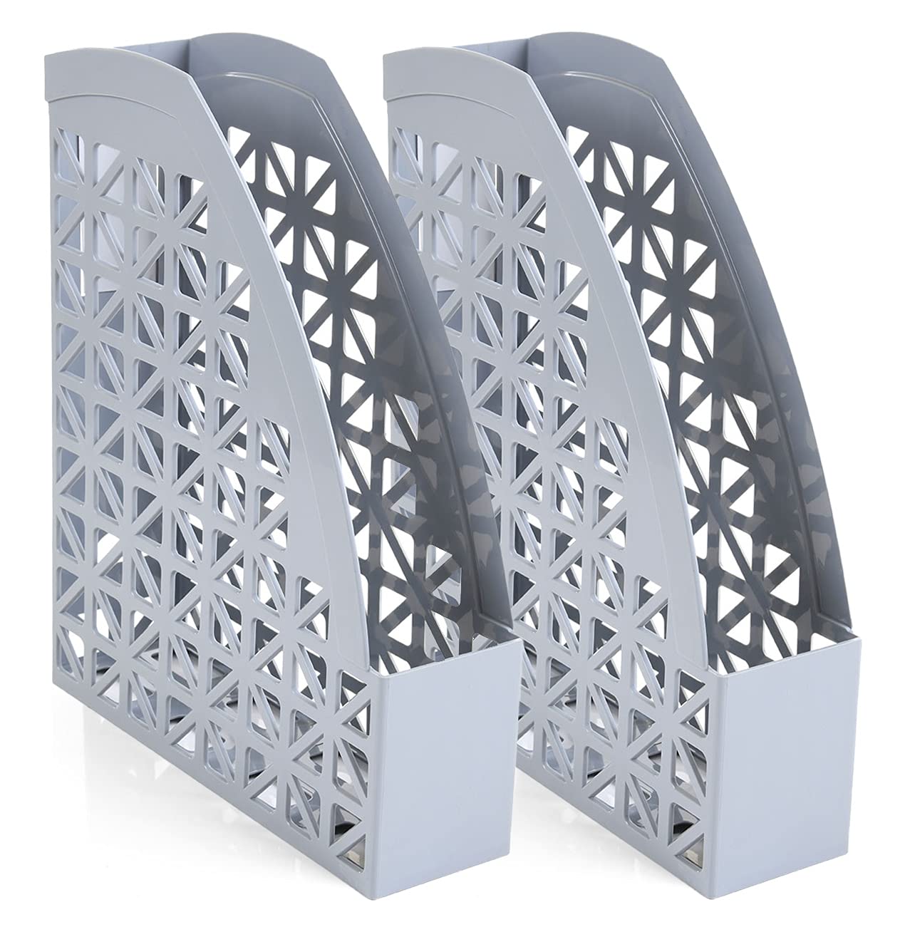 Mintra Office Plastic Desk Organizer 2pk Magazine File (Grey)
