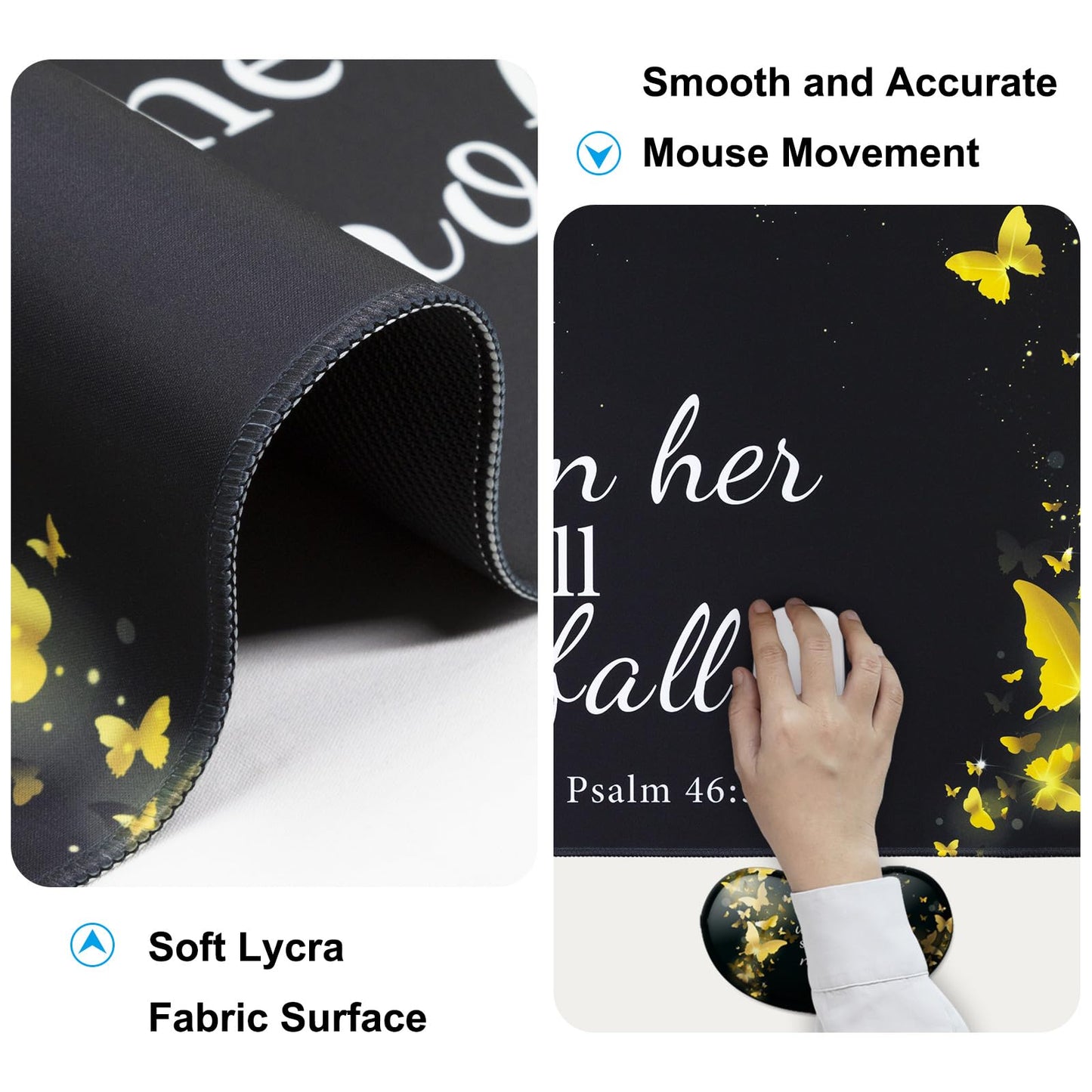 4 in 1 Mouse Pad and Keyboard Wrist Rest,Large Desk Mat,Coaster Set-Gold