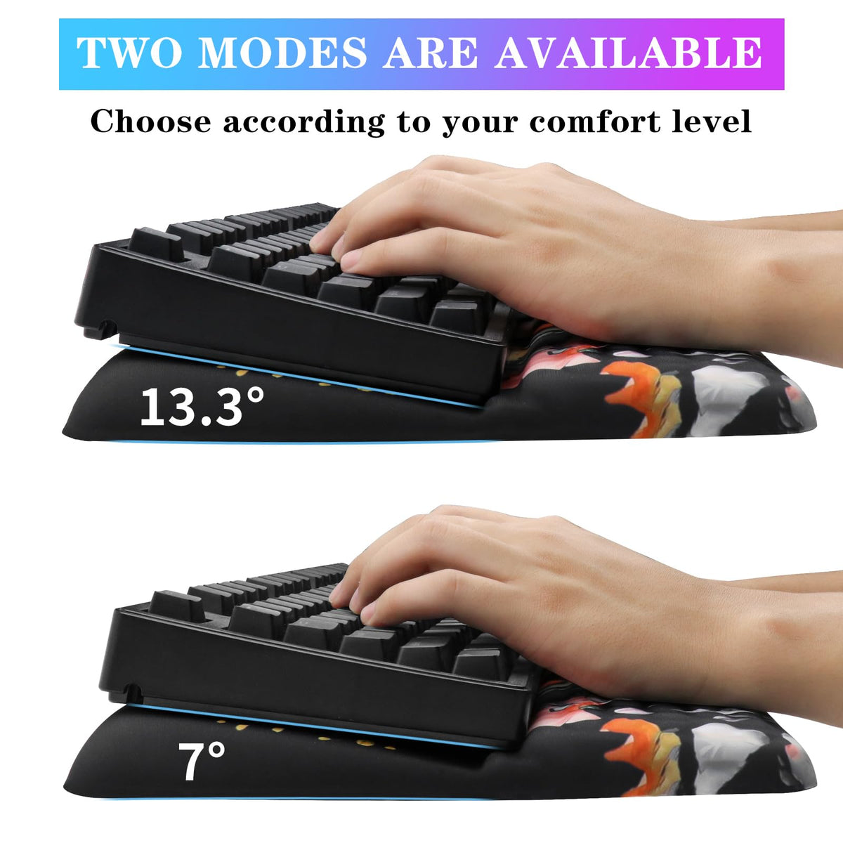 Computer Keyboard Stand with Wrist Rest, Ergonomic Tilted Keyboard Holder - Keyboard Riser with