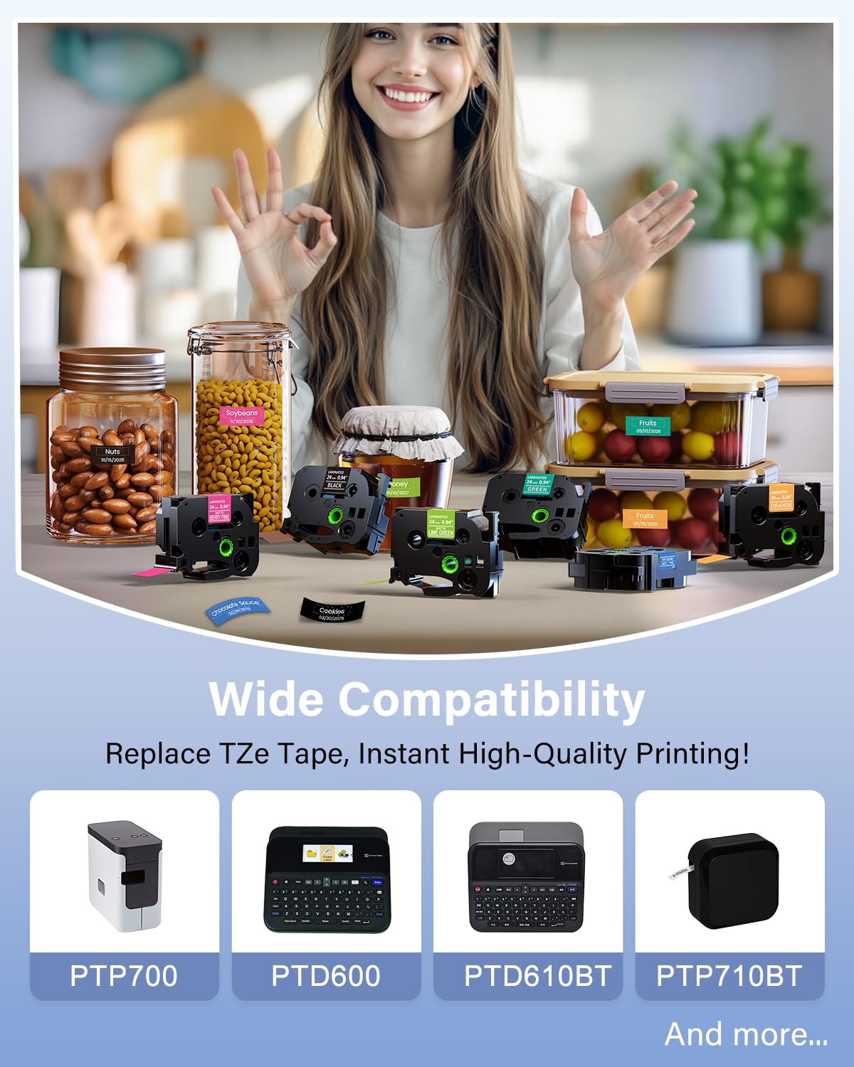 24mm TZ Tape Replacement for TZe Tape 24 mm 0.94 P-Touch TZe Laminated