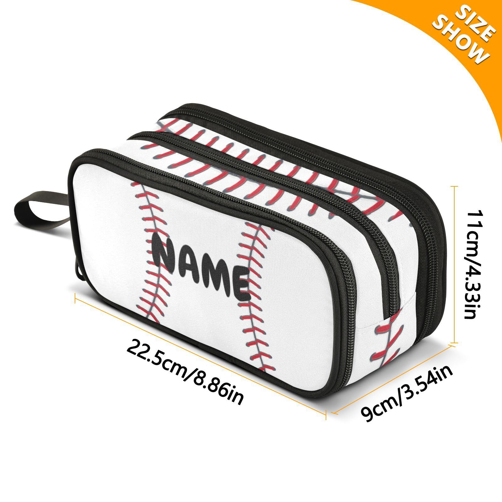XUWU Personalized Baseball Large Capacity Pencil Case Pencil Pouch Pen Box