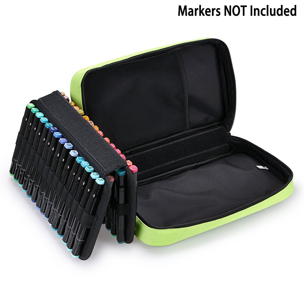 BTSKY Art Marker Carrying Case Lipstick Organizer-60 Slots Canvas Zippered