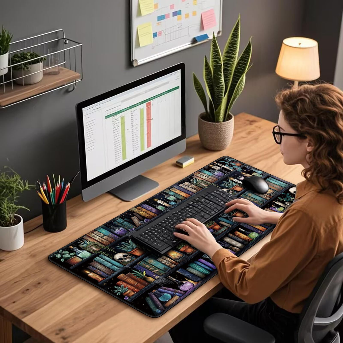 Mcapirivo Gothic Library Large Gaming Mouse Pad Desk Mat 31.5"x15.7"