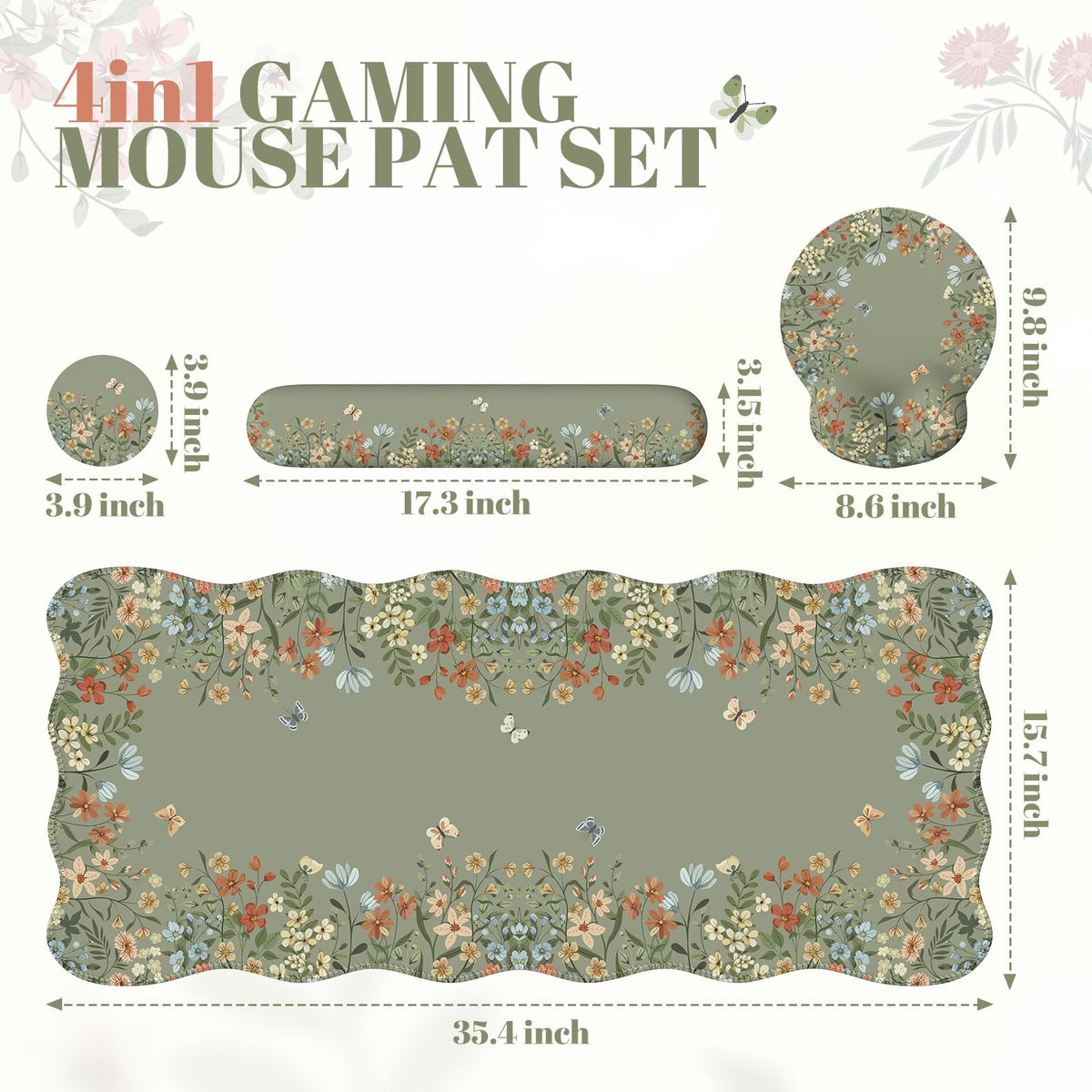 iCasso Keyboard Pad for Workspace, Green 35.4"x15.7" Desk Protector