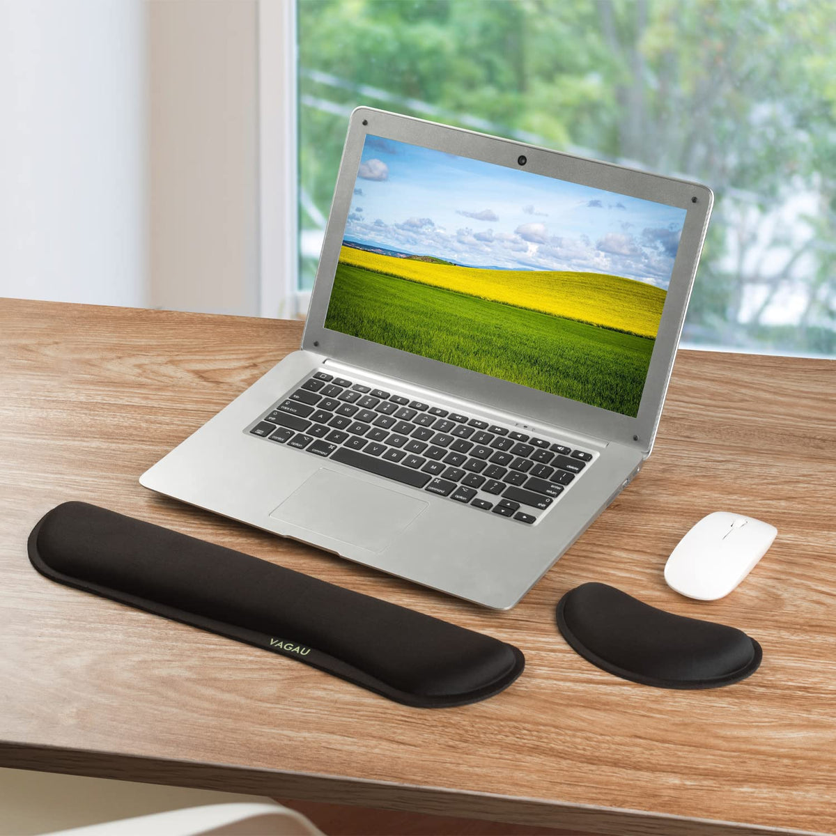 VAGAU Premium Keyboard Wrist Rest and Mouse Pad Wrist Support (2 Pack)