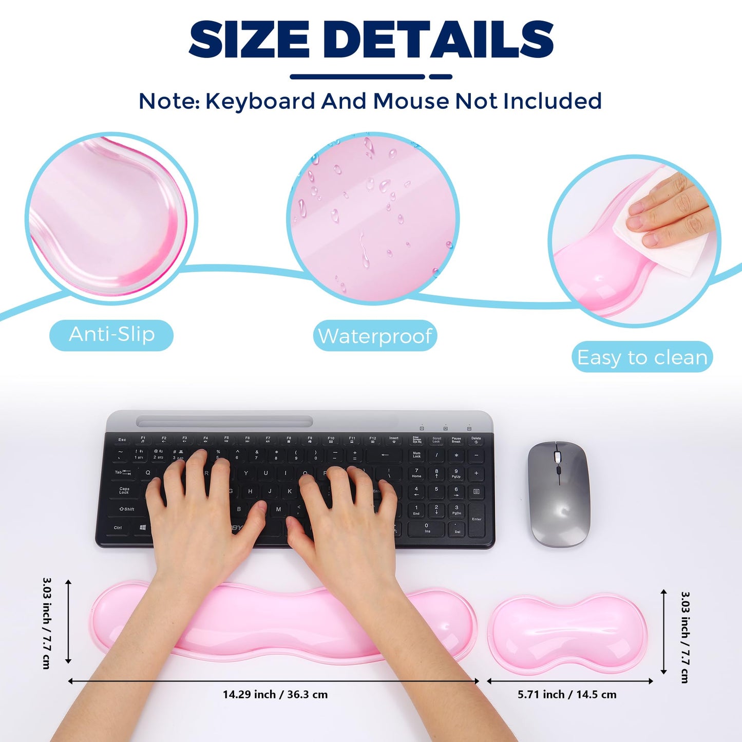 ABRONDA Gel Wrist Rest for Keyboard and Mouse, Wrist Rest for Keyboard, Mouse Wrist Support, Pain