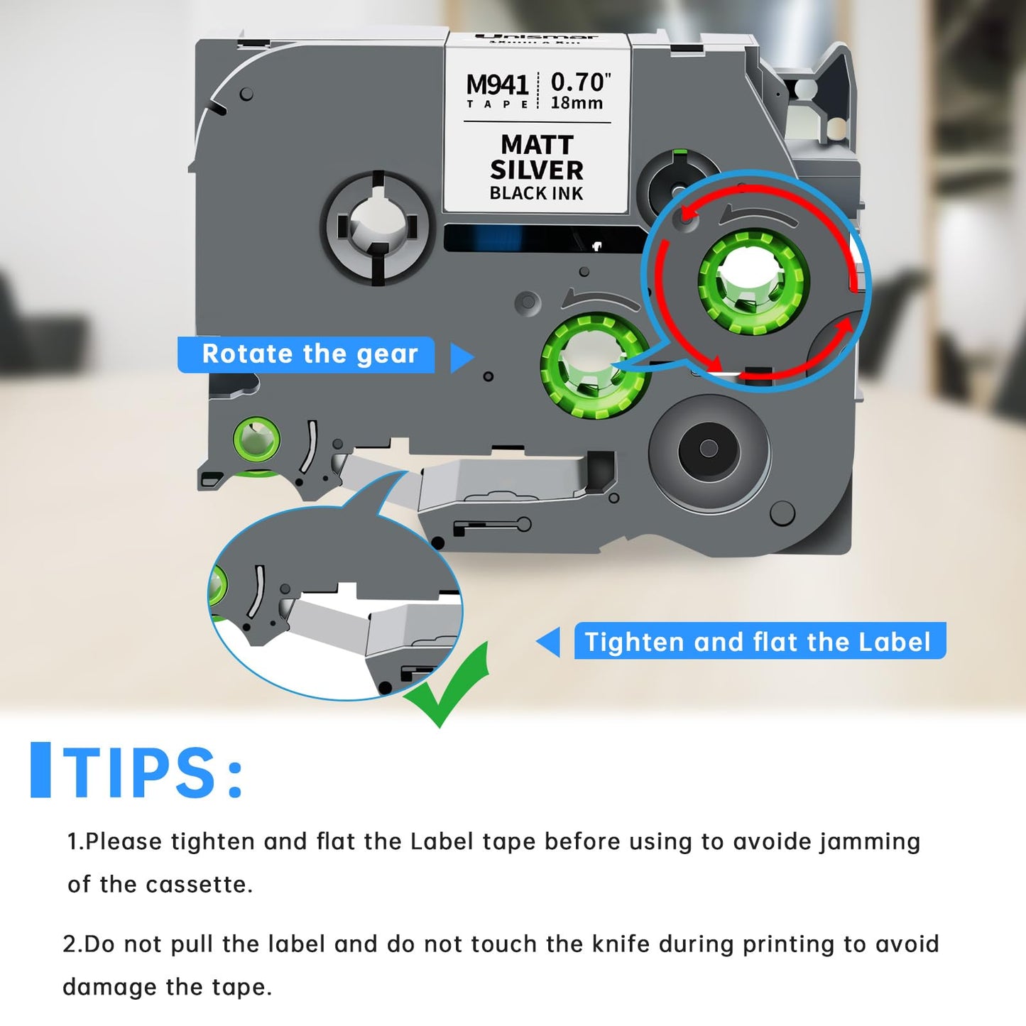 Compatible for Brother TZe-M941 Black on Matte Silver 18mm 0.7 Tz Tape