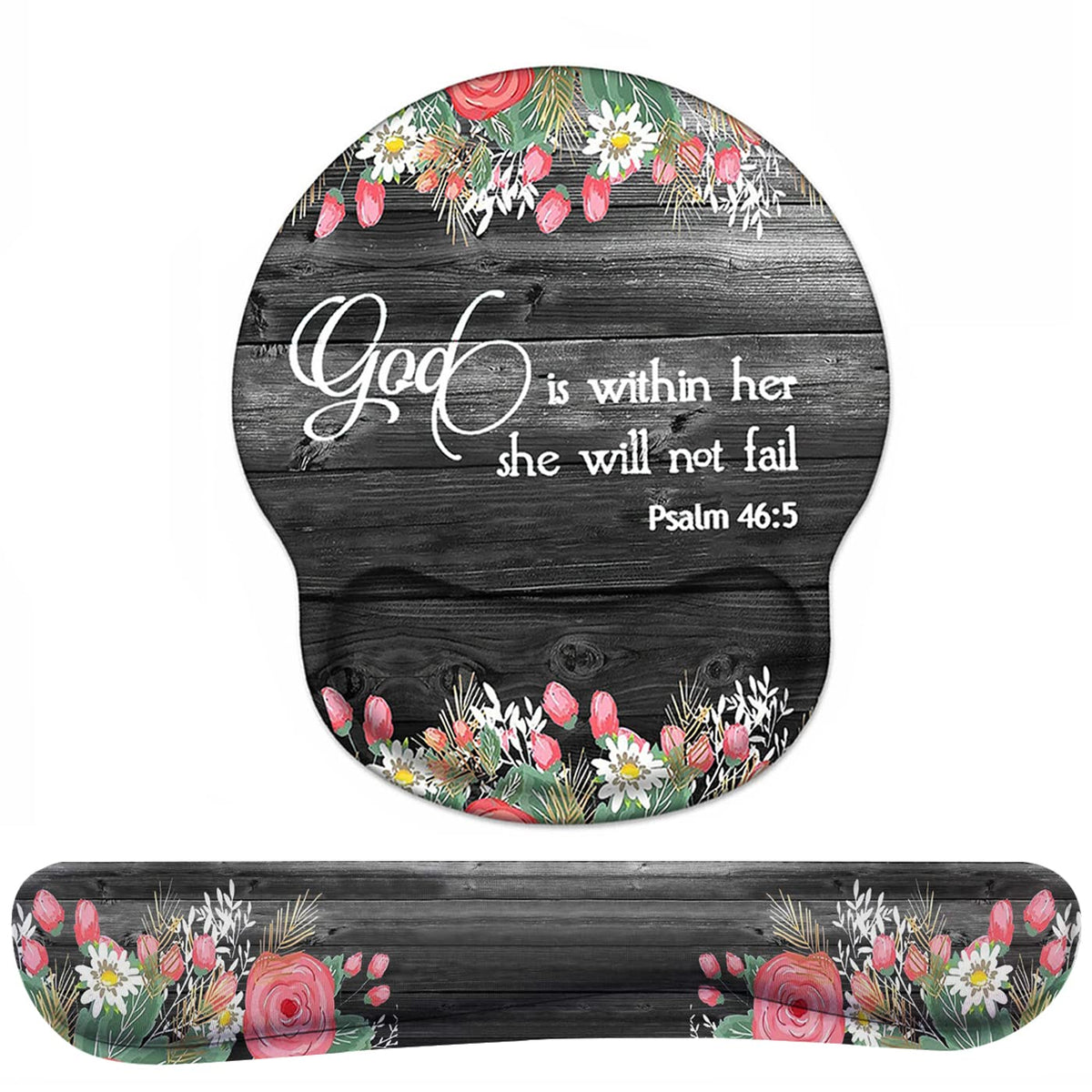 Keyboard Wrist Rest and Mouse Pad Wrist Support Set with Coasters, Ergonomic Gaming Mousepad for