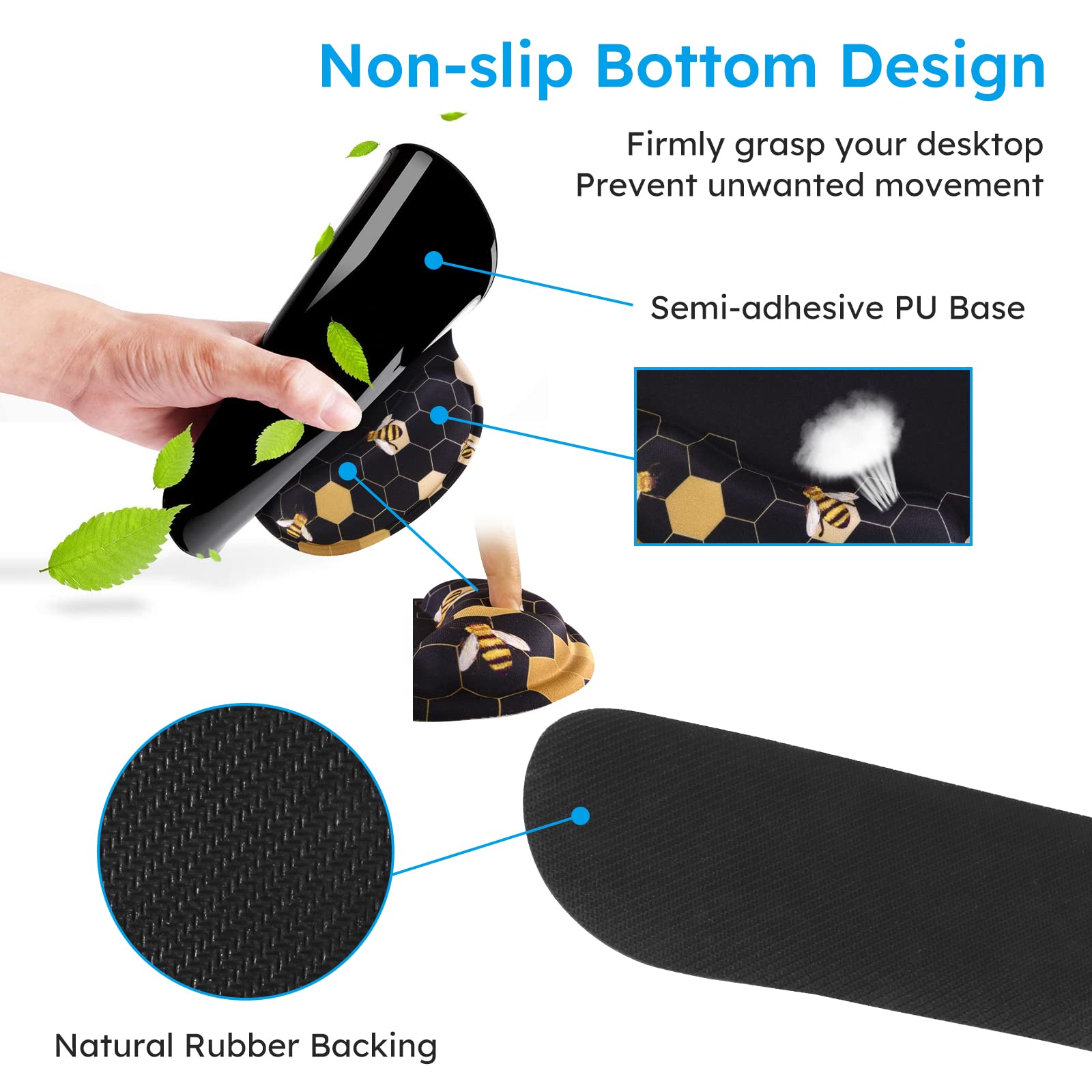 iCasso Honeycomb Mousepad 35.4"x15.7", Desk Protector for Workspace