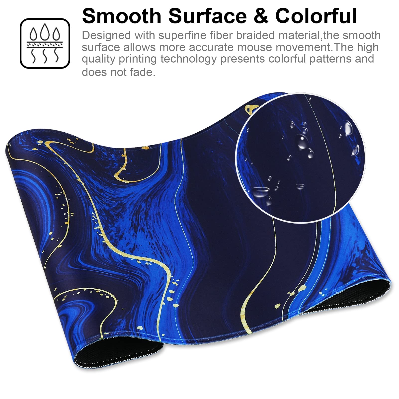 Jahosin Large Gaming Mouse Pad with Stitched Edges,[35.4x15.7In] Extended Mouse Pad with Non-Slip