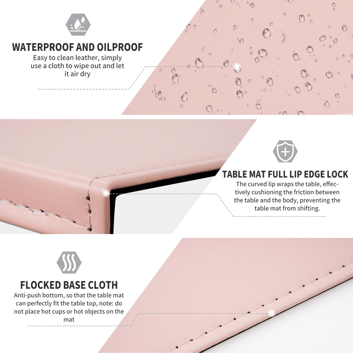 AKOZLIN 27.55”x 15.8" Soft PU Leather Surface Office Desk Mouse Mat Anti-Push Pad with Full Grip