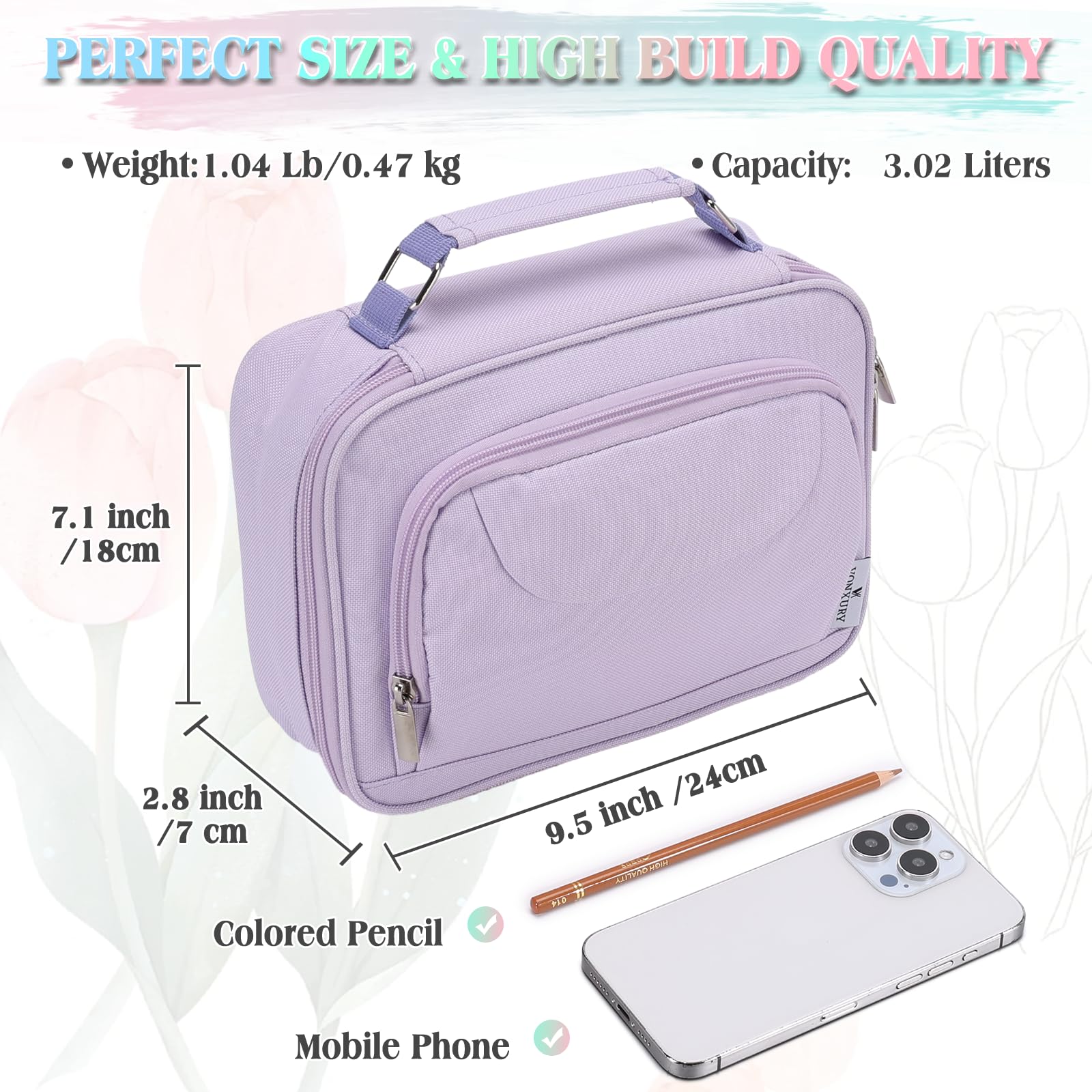VX VONXURY Large Pencil Case, 54-Slot Colored Pen Pouch 2 Removable Sleeves