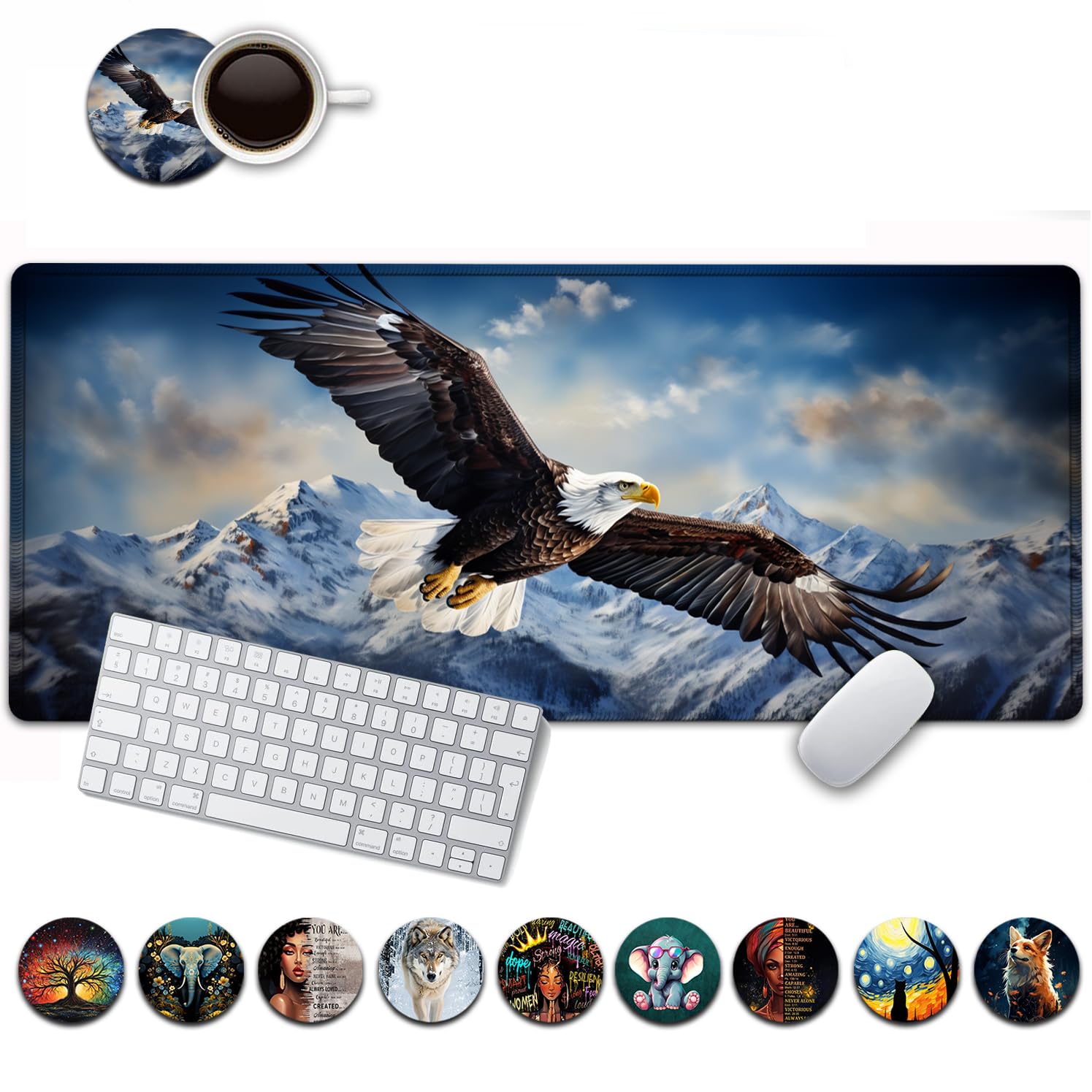 Large Mouse Pad, 31.5 x 11.8in Extended Gaming Mouse Pad with Stitched Edges, XXL Mousepad