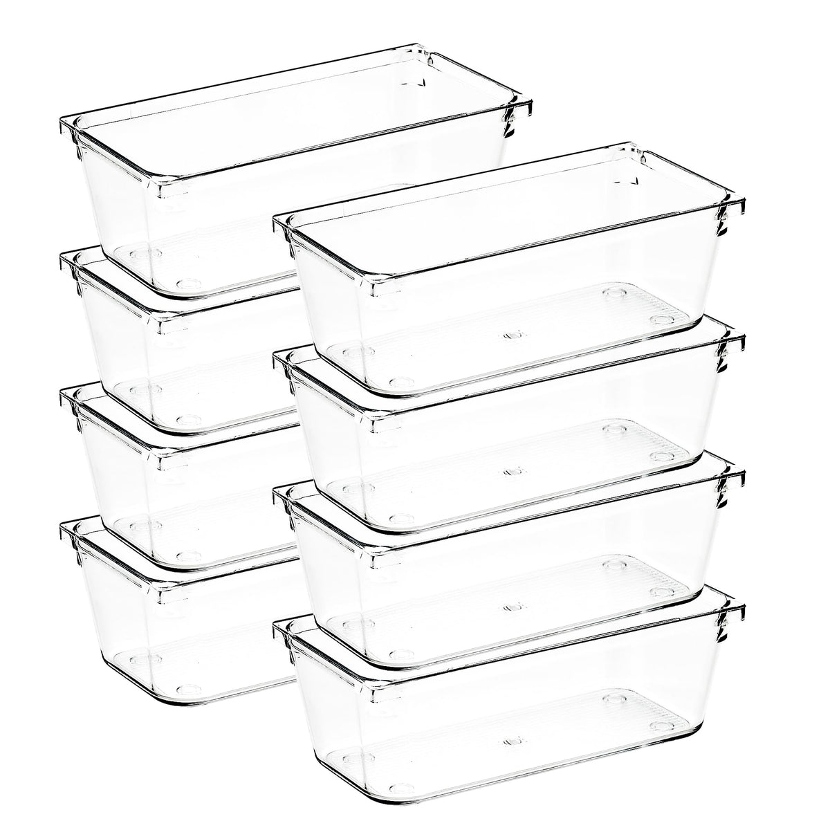 Ravinte Decor 8 Pack Drawer Organizers, 3"X 6" Clear Acrylic Storage Bins