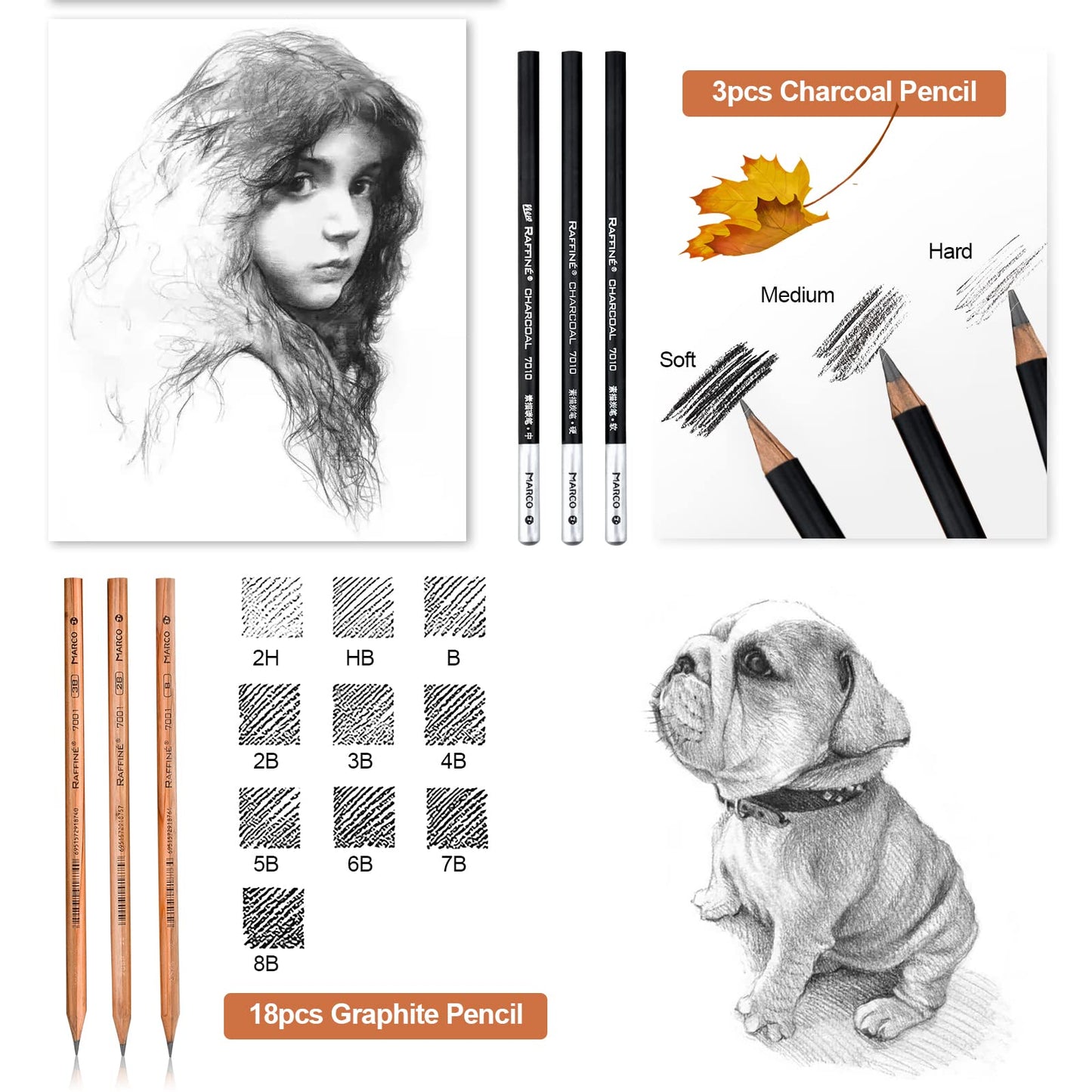 YunQiDeer Drawing Pencils Art Supplies for Beginners & Adults
