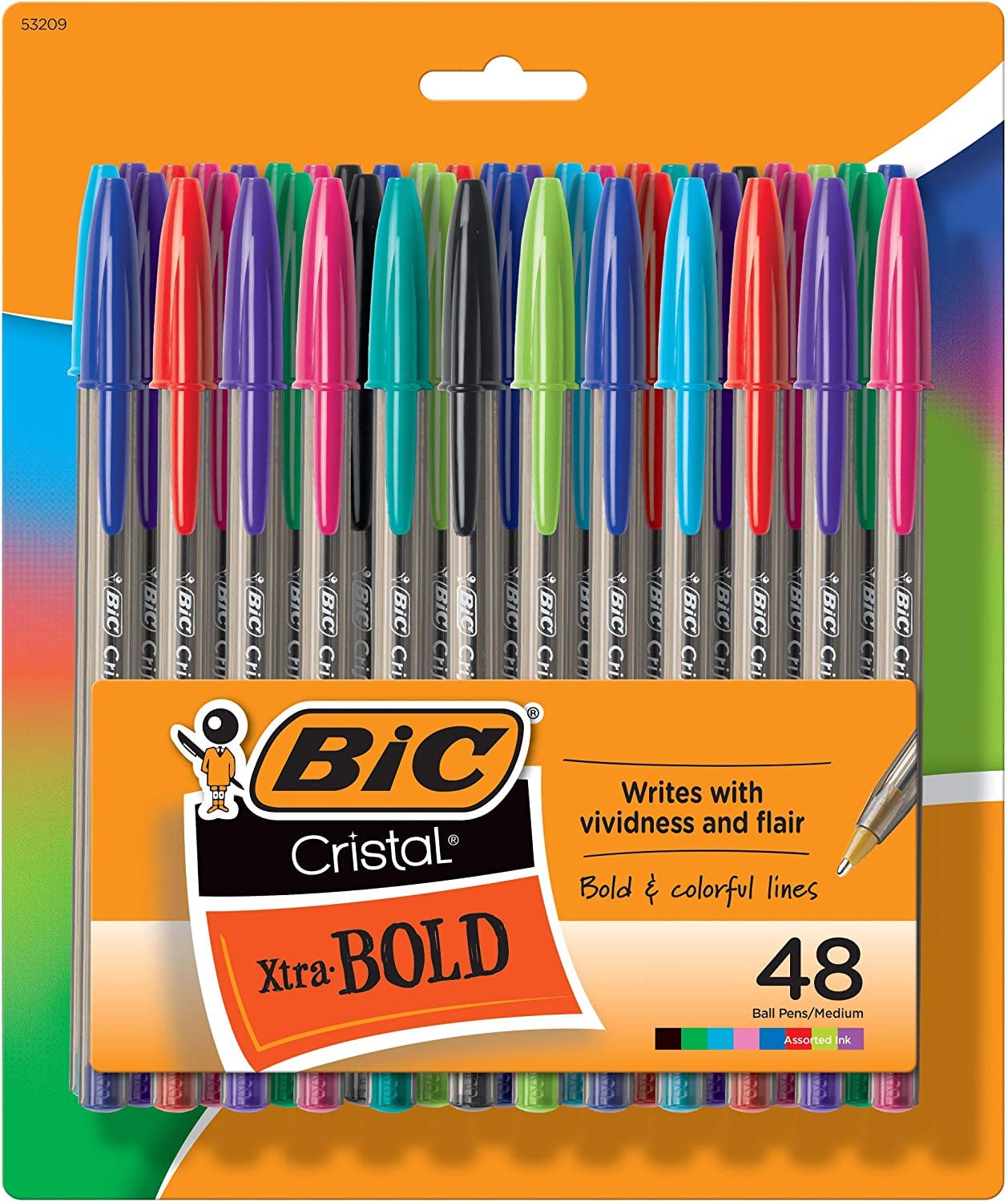 BIC Cristal Xtra Bold Ballpoint Pens, Bold Point 1.6mm, Pack of 240