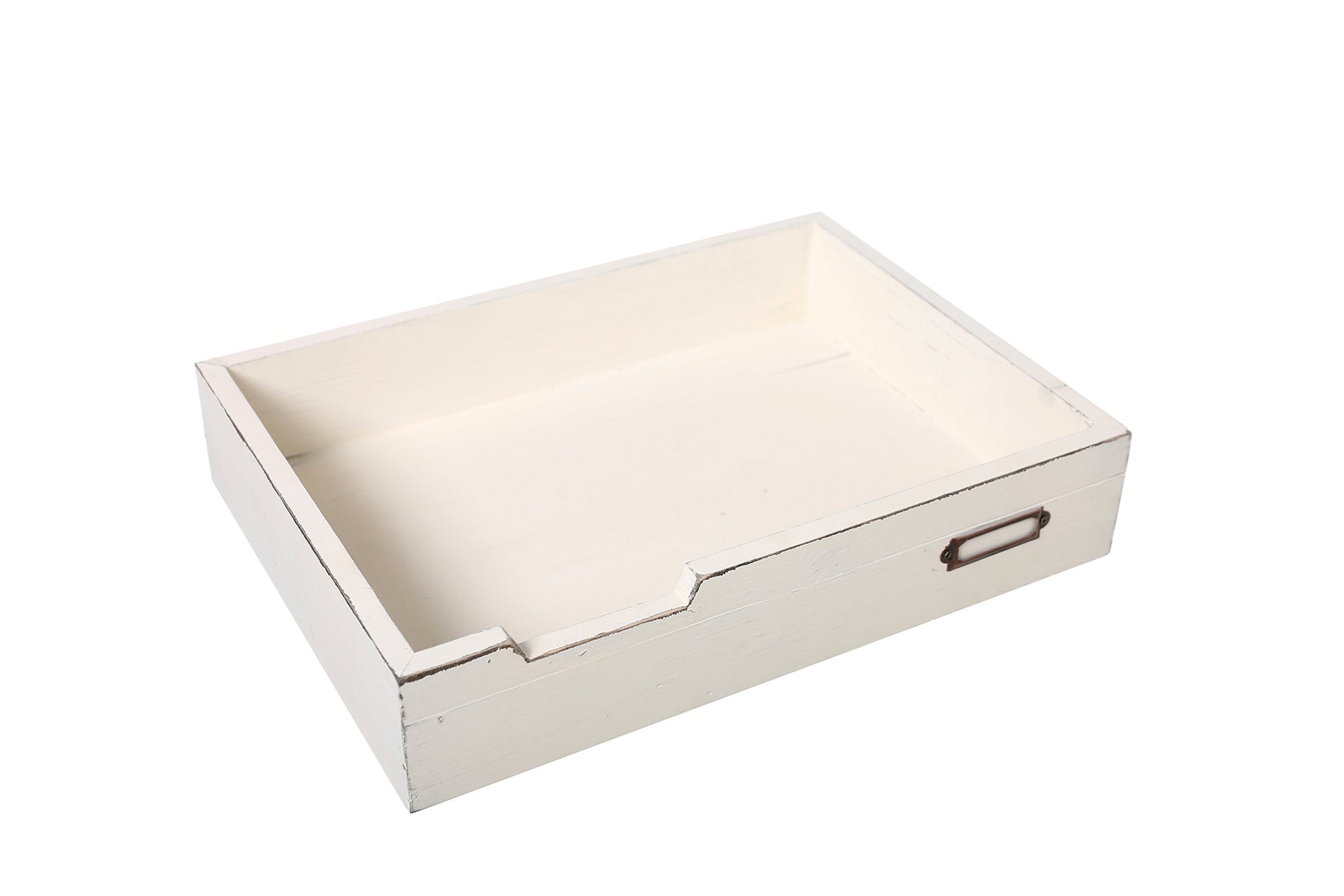 MyGift Vintage White Wood Stackable Letter Tray, Desktop Document Organizer
