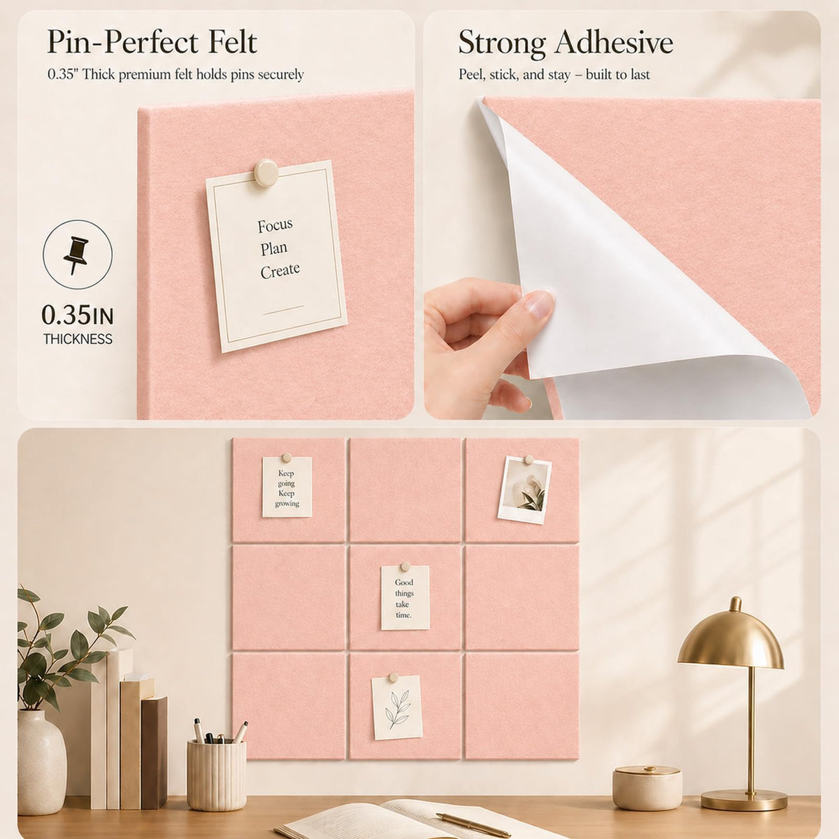 Baysola Felt Bulletin Board Tiles, Large Cork Board Alternative,24 x 36 in