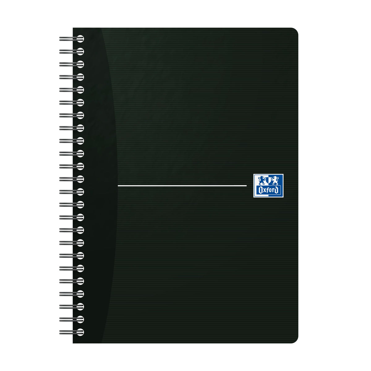 Oxford A5 Office Smart Card Cover Wirebound Notebook, Ruled with Margin, 180 Pages, Black