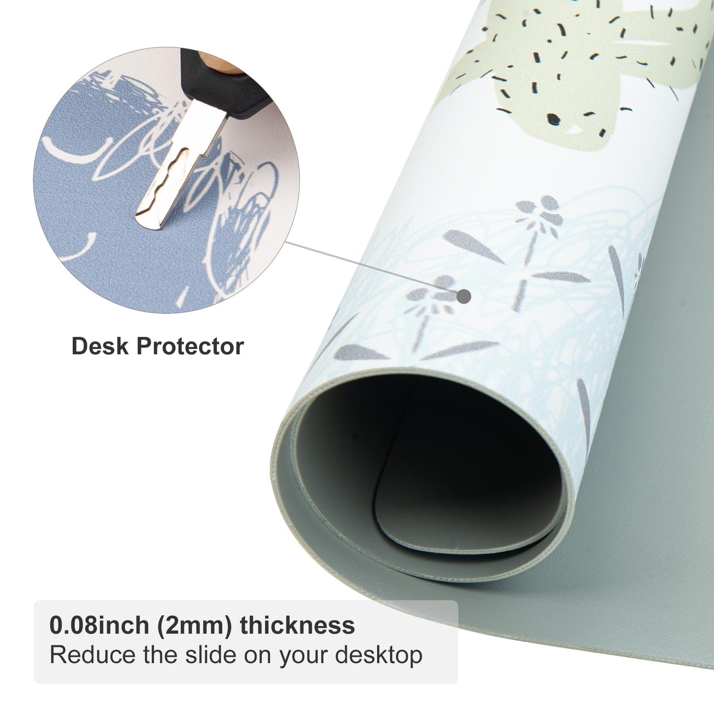 Faux Leather Large Mouse Pad, Office Desk Mat, 31.5"x15.7", Minimalist