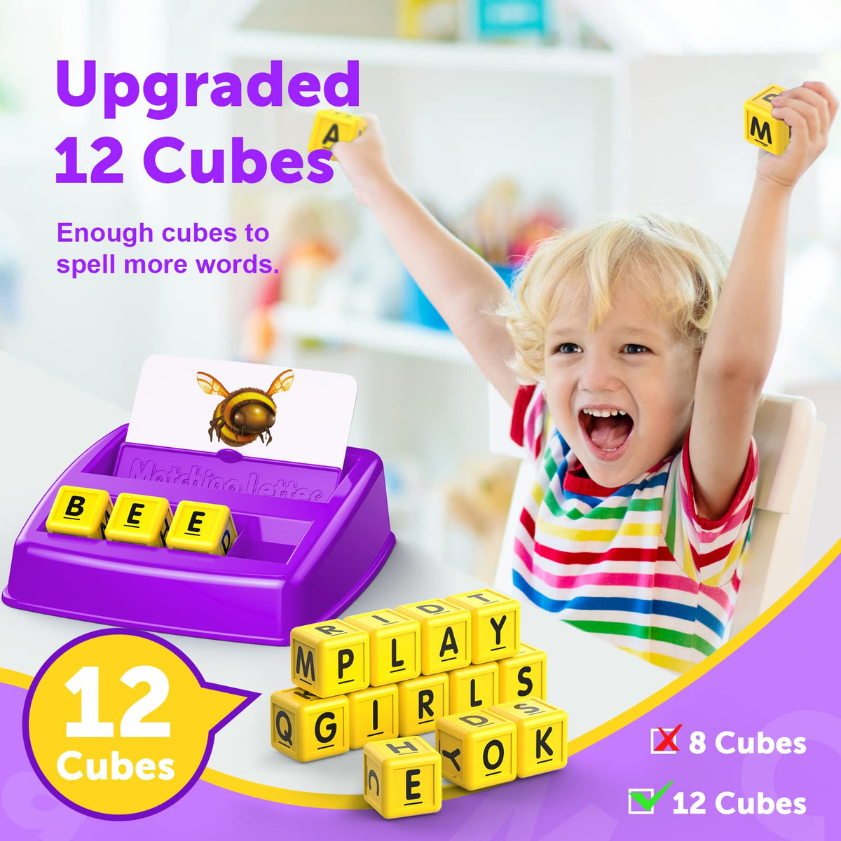 Educational Games for Kids Ages 3-8, Matching Letter Game for Kids Toys for 3-8 Year Olds Boys