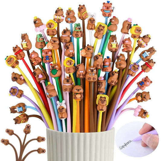 LiYiQ 50 PCS Capybara Stress Relief Bobblehead Pens Fun Cute Pen for kids Fidget Pens Kawaii Pen