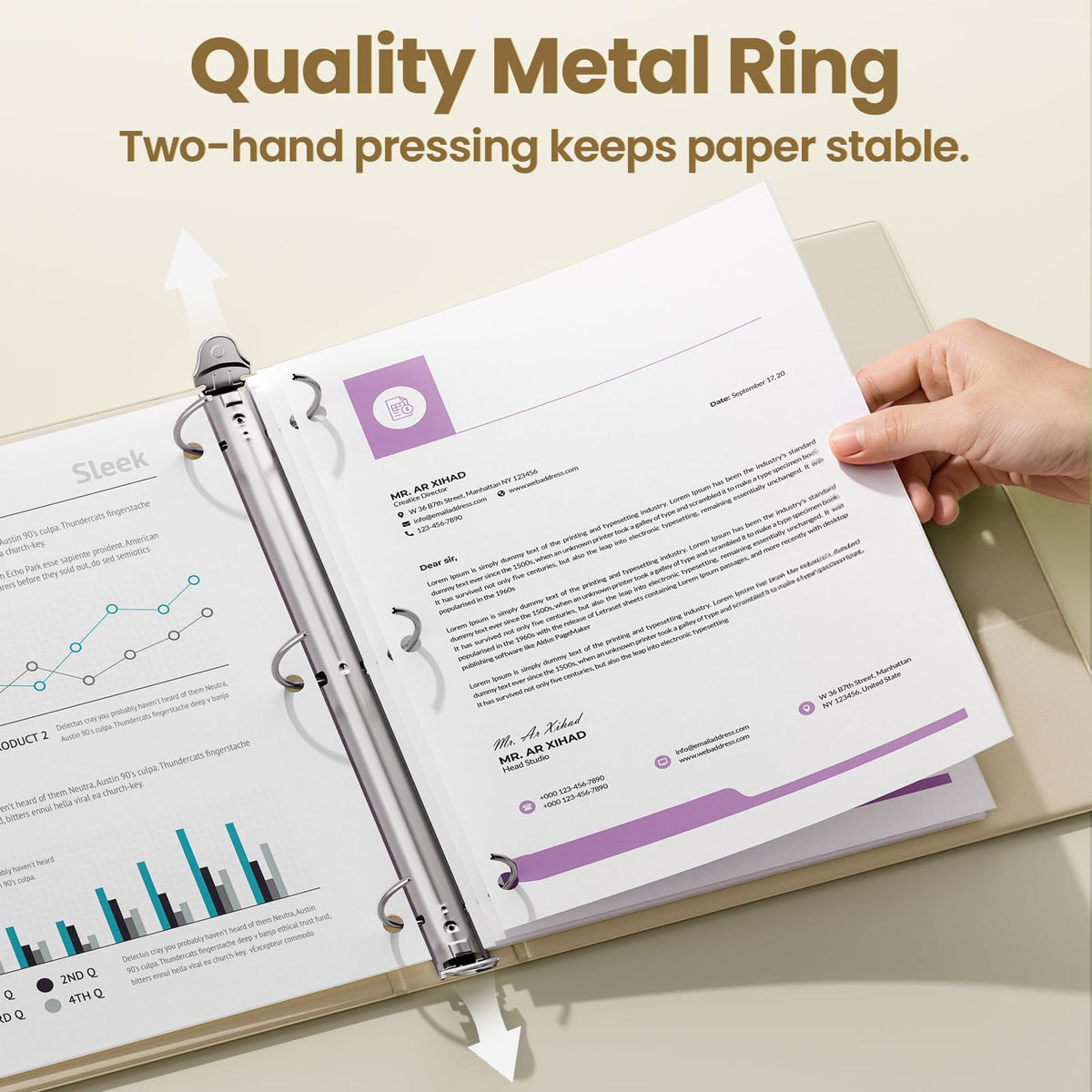SUNEE 3 Ring Binder 1.5 Inch 4 Pack, Clear 1 1/2 Inch View Binder Three Ring PVC-Free (Fit 8.5x11