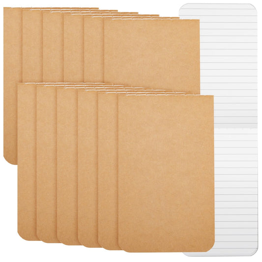 Paper Junkie Pocket Notebook - 12-Pack, 2.7 x 4.5 In, Brown Kraft Cover - Composition Book for