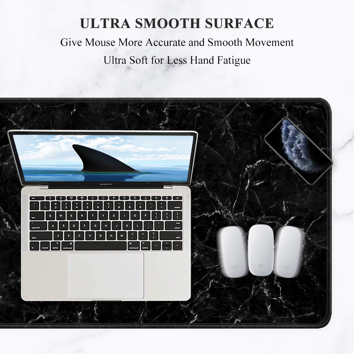 Auhoahsil Large Mouse Pad, Full Desk XXL Extended Gaming Mouse Pad 35" X 15", Waterproof Desk Mat