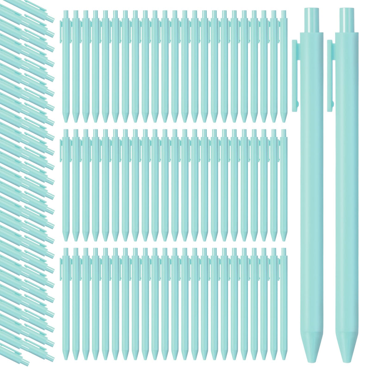 Teling 100 Pcs Ballpoint Pens Retractable Comfortable Cute Stylish Writing Pens in Medium Point 1.0
