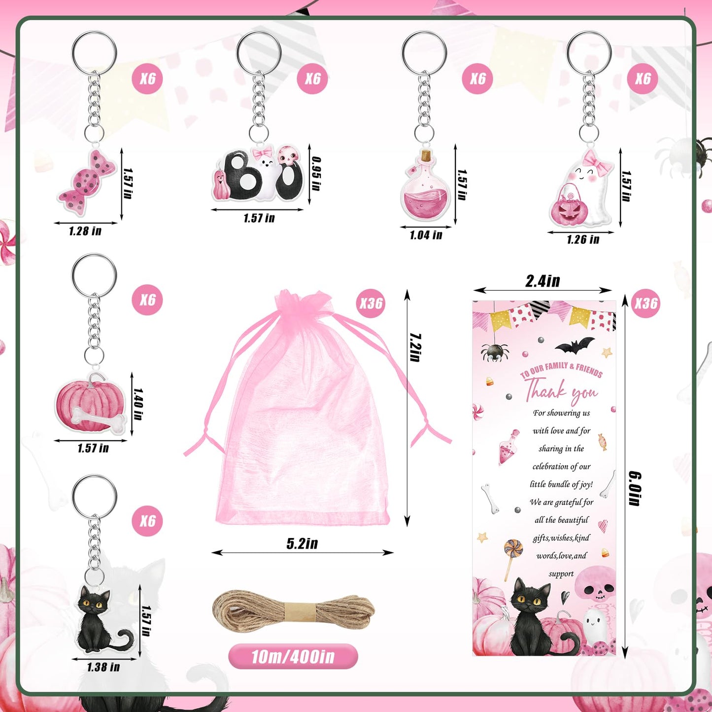 145 Pieces Halloween Baby Shower Favors for Guest A Little Boo is Almost Due Ballpoint Pens and