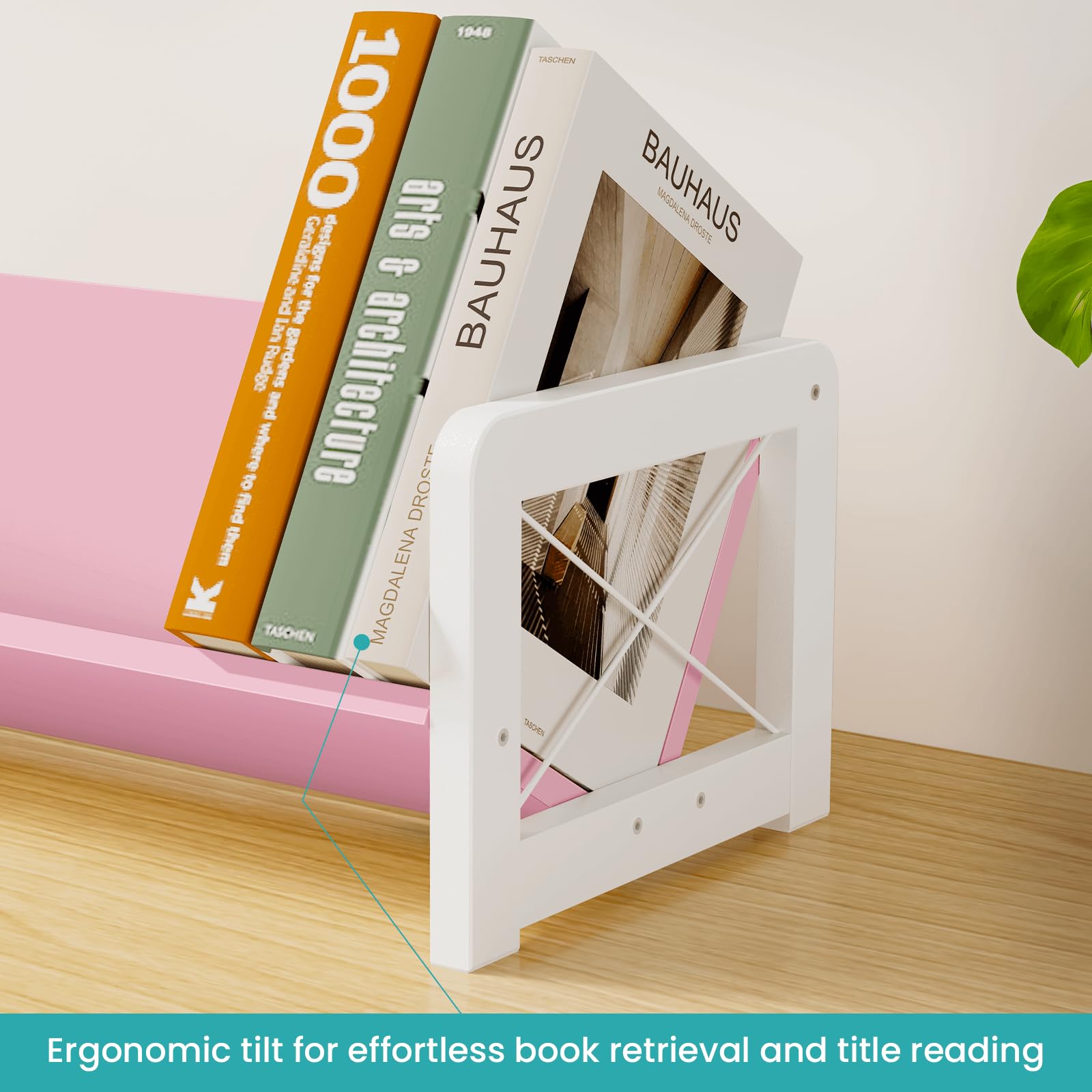 ELITEROO Tabletop Bookshelf, Simple Wood Book Organizer for Desk, Tilted Table Bookcase, Small