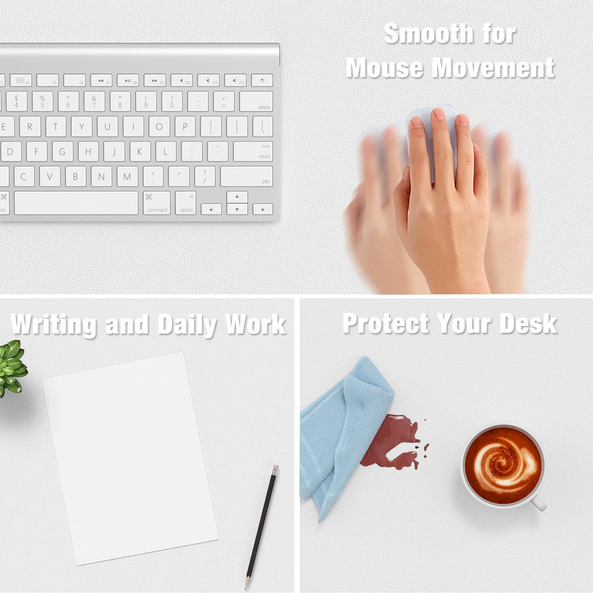 Hsurbtra Desk Pad, 35.5" x 17" PU Leather Desk Mat, XXL Extended Mouse Pad, Waterproof Desktop