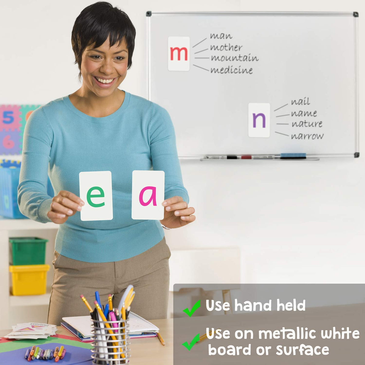 Attractivia Magnetic Big Alphabet ABC Flash Cards - 36 Sturdy Lowercase Large Letters(3 Sets of