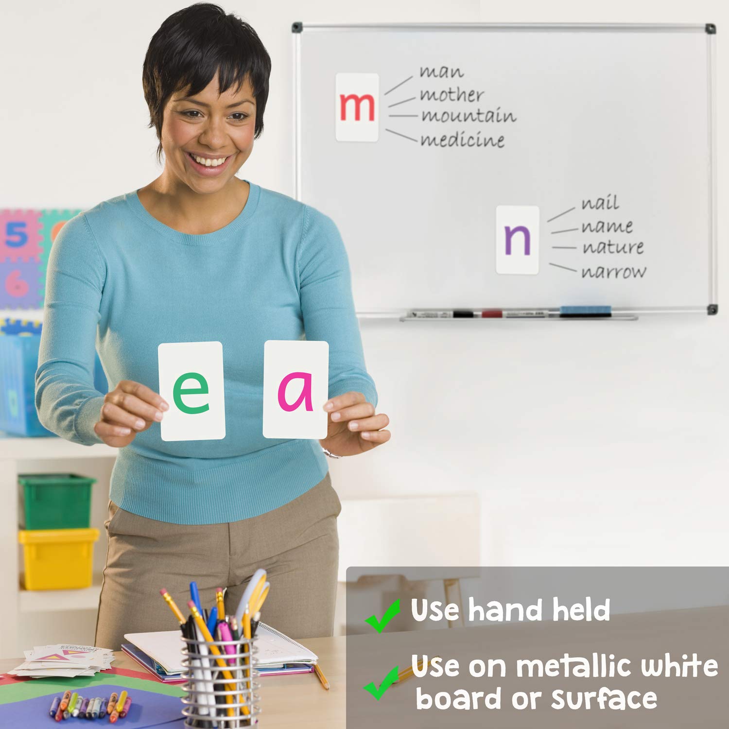 Attractivia Magnetic Big Alphabet ABC Flash Cards - 36 Sturdy Lowercase Large Letters(3 Sets of