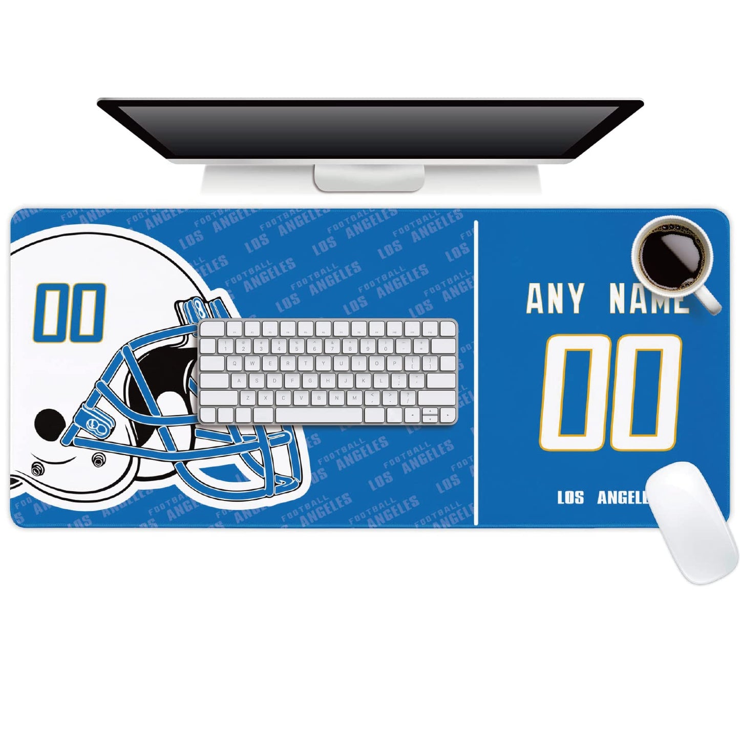 Los Angeles Mouse Pad Custom Any Name and Number Desk Pad for Men Women Youth Gifts