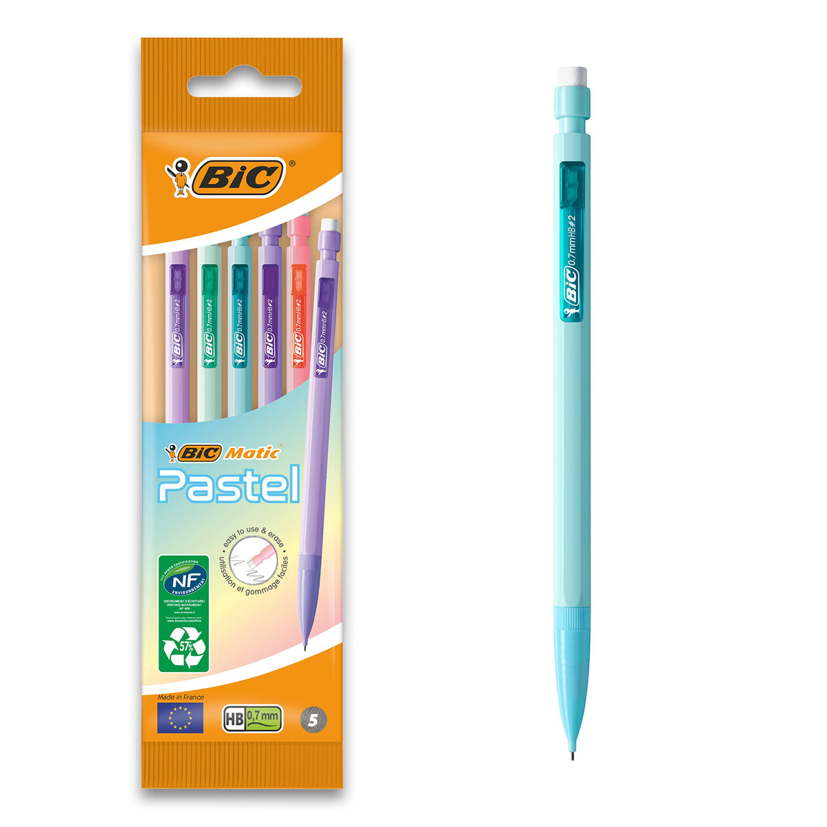 Bic Pastel Stationery Set with Felt Pens, Mechanical Pencils, Highlighters, and Fineliners