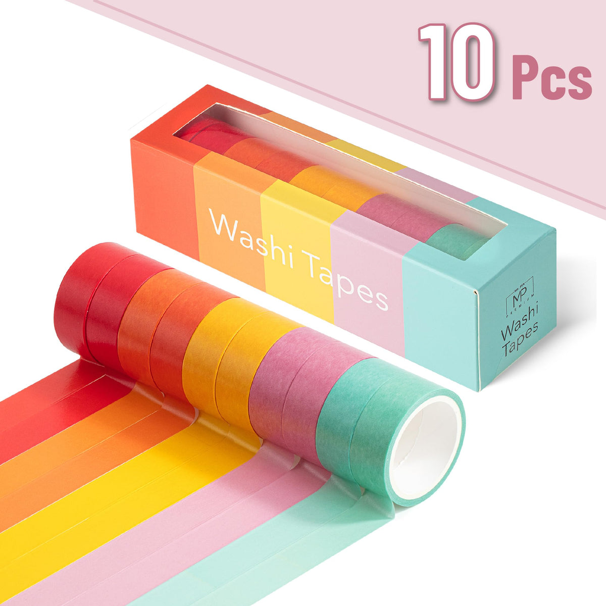Mr. Pen- Washi Tape Set, 10 Rolls, 5 Yards/Roll, Washi Tape for Scrapbook