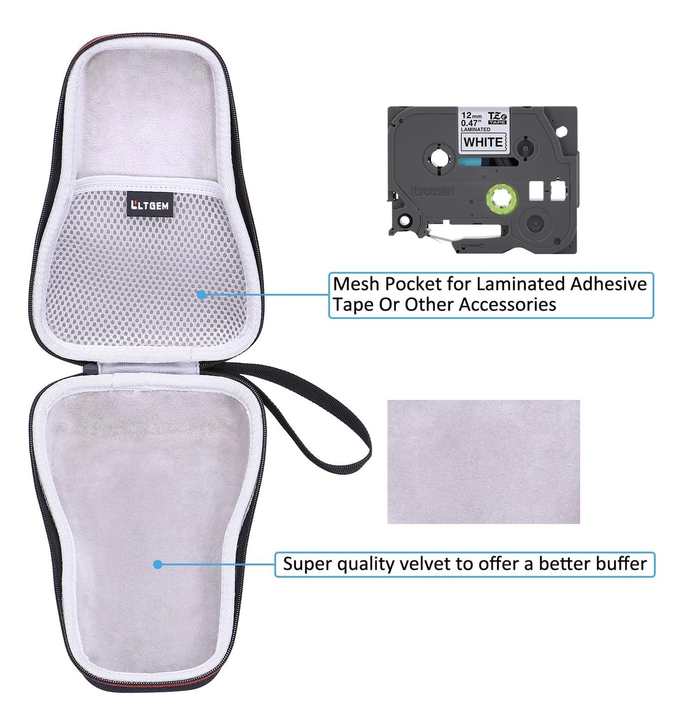 LTGEM Case for Brother P-Touch PTH110BP/PTH110/PTH111/PTE110 Label Maker