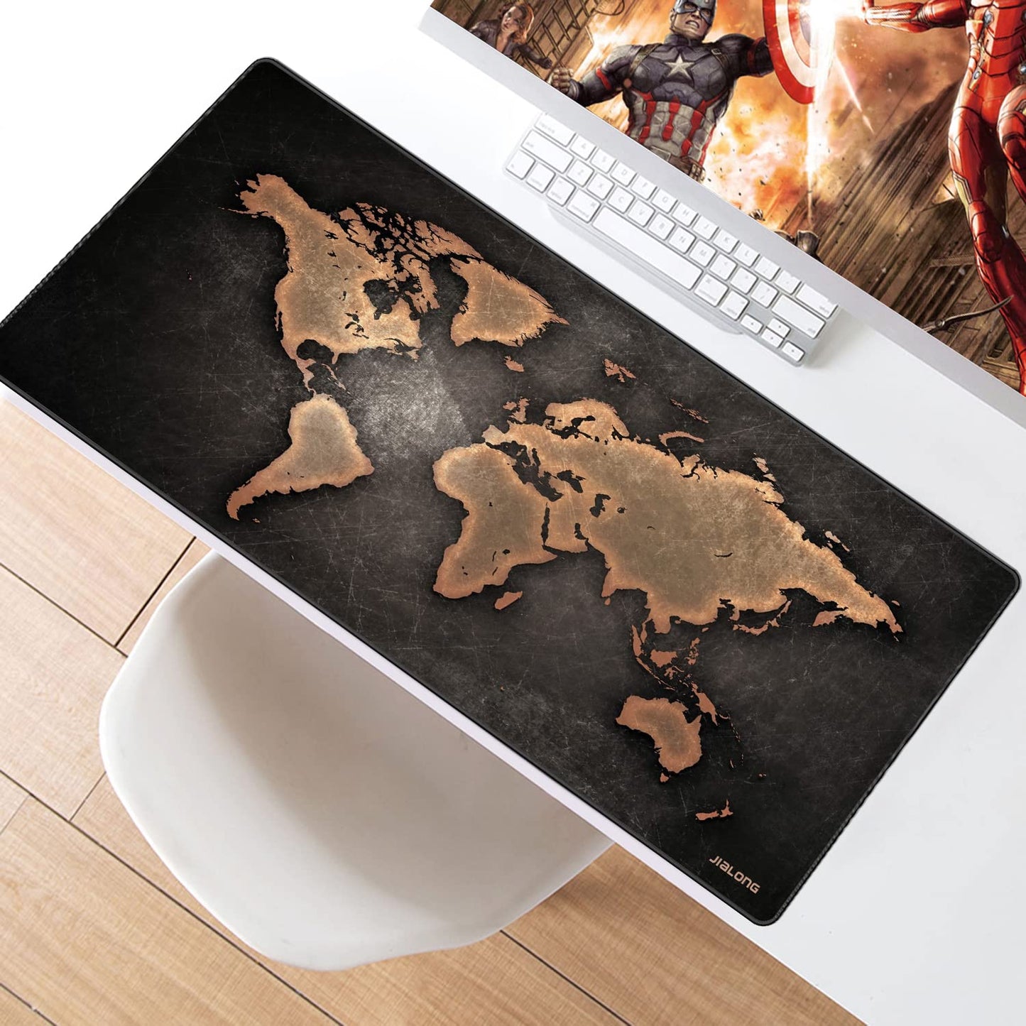 JIALONG Large Gaming Mouse Pad, XXL Desk Mousepad with Stitched Edges, Non-Slip Base Keyboard Pad