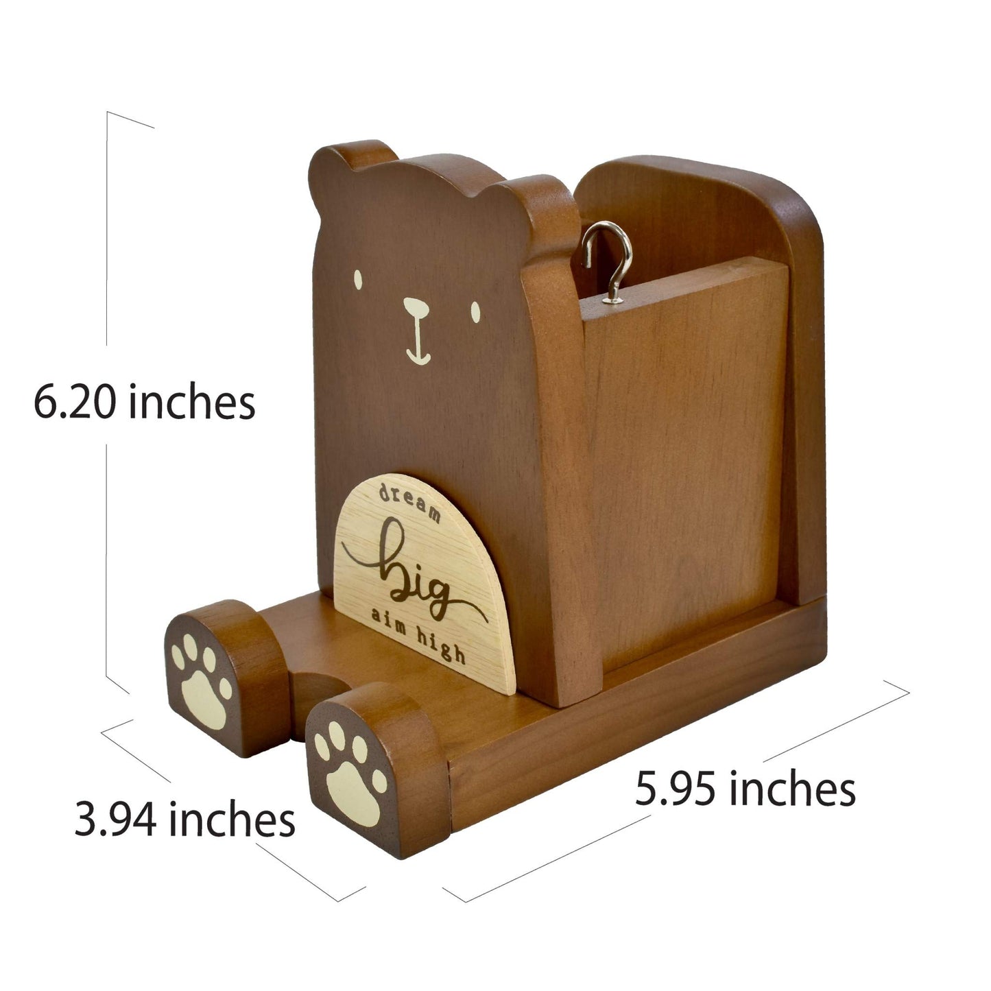 I'm Wood Multipurpose Eyeglass Phone Pen & Pencil Holder Stand Stationery Desk Box Organizer