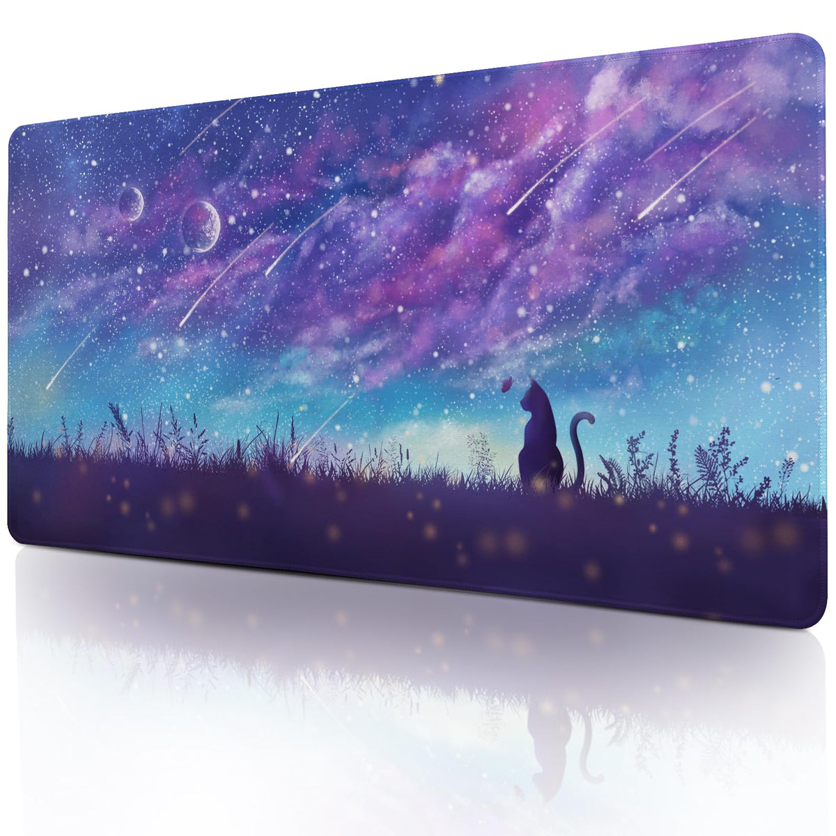 Lokigo Gaming Mouse Pad, Large Mouse Pad for Desk, Desk Mat Extended Mousepad, Cute Purple DeskPad