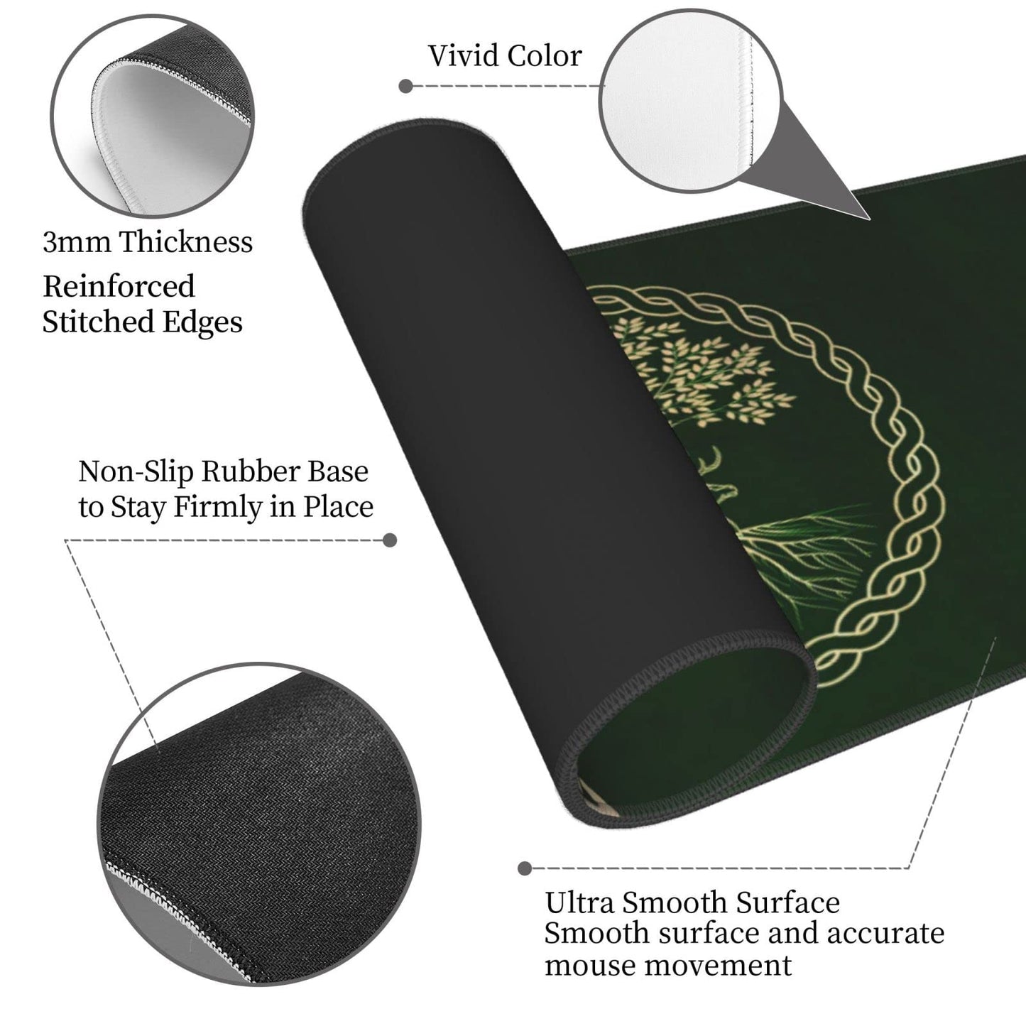 Sigouyinei Extra Large Desk Pad 31.5x12in Office Gaming Non-Slip Mouse Pad